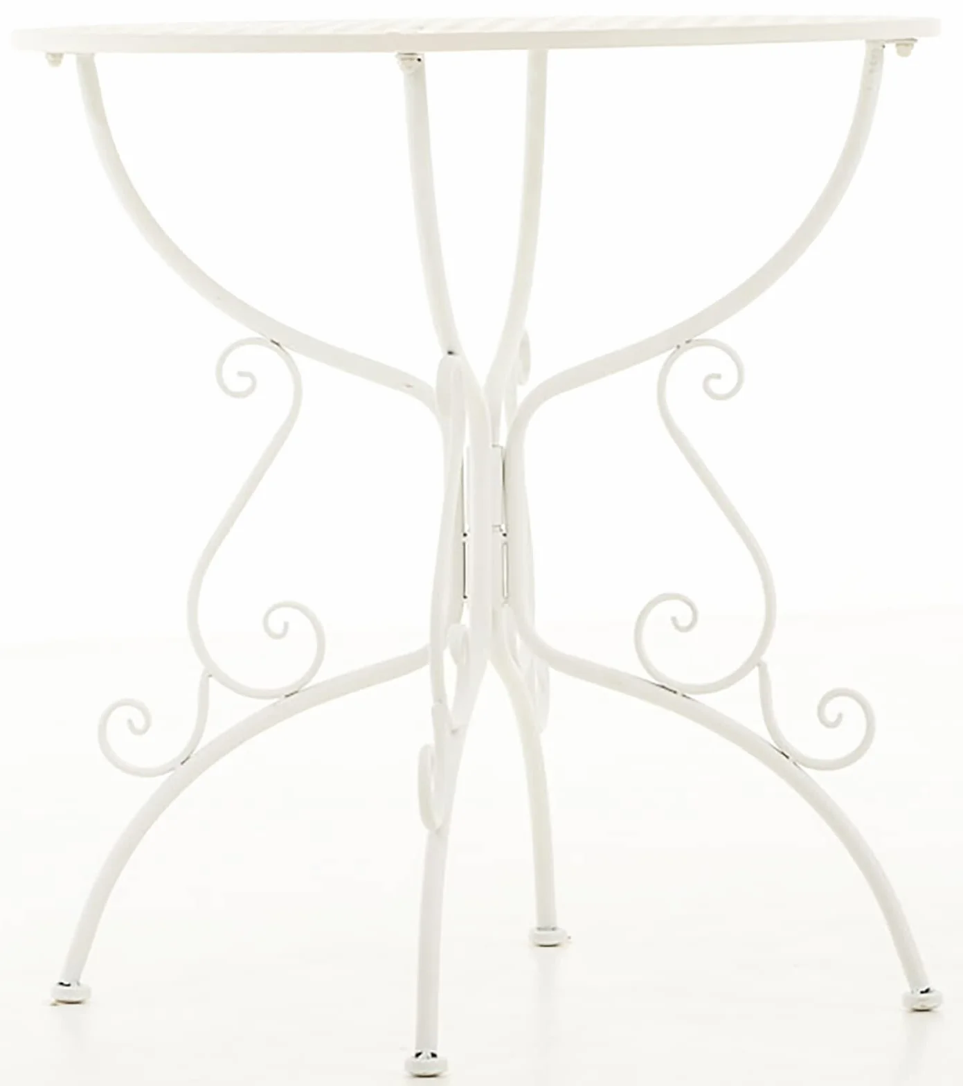 CLP Tavolino In Ferro Da Giardino Amanda I Tavolo Rotondo Da Balcone Stile Liberty I Tavolino Da Caffè Per Bistrot Ø 70 CM, Colore:bianco