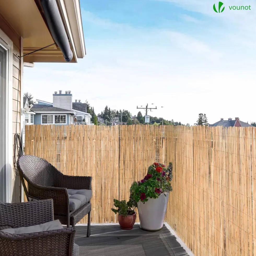 VOUNOT® Recinzione in Canna Naturale Reed Screening, Schermo per la Privacy del Patio, Rotoli Decorativi Frangivista Balcone Canniccio Arella Stuoia Cannette Ombra Recinzione Esterno 100x300cm