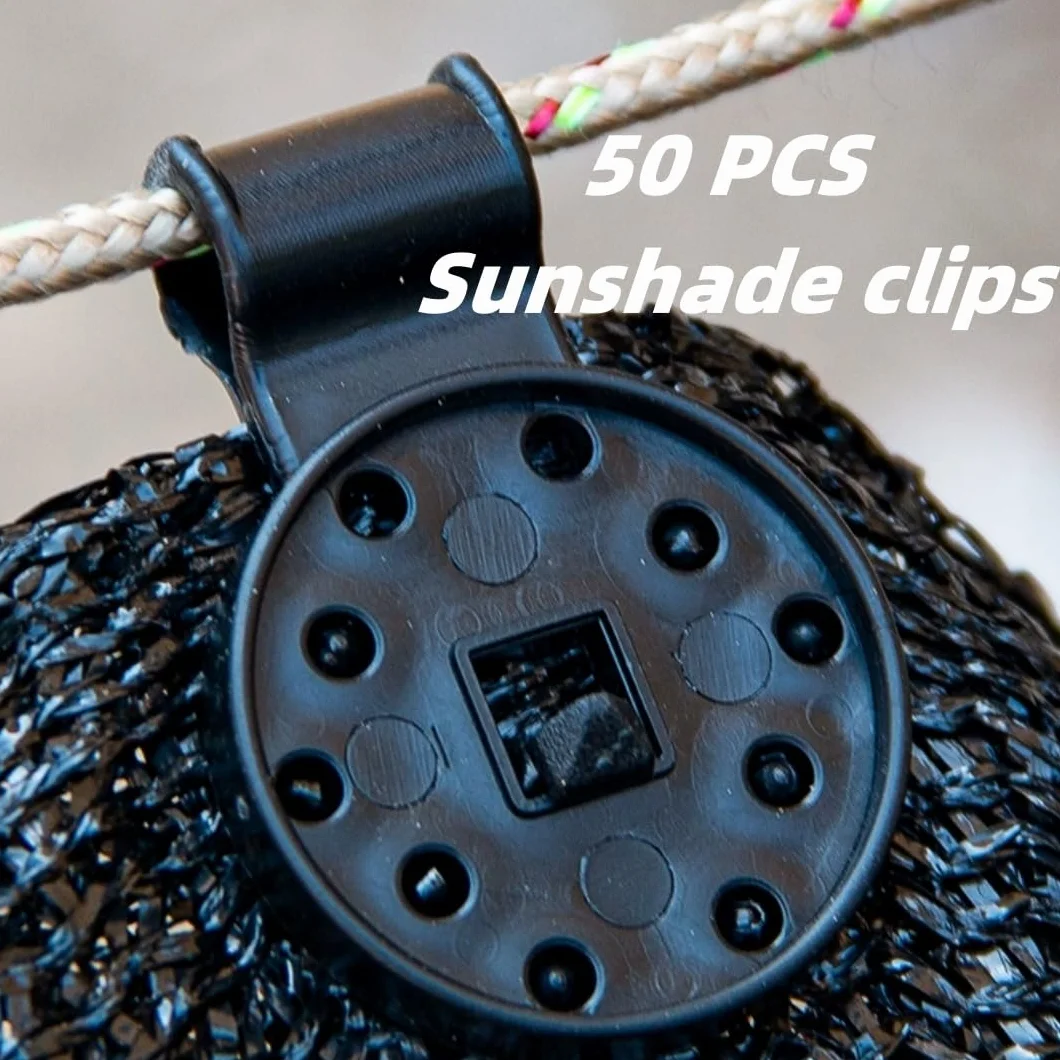 Clip per Rete Parasole - 50pcs Ganci Plastica con Occhiello Riutilizzabile per Telo Ombreggiante e Antigrandine