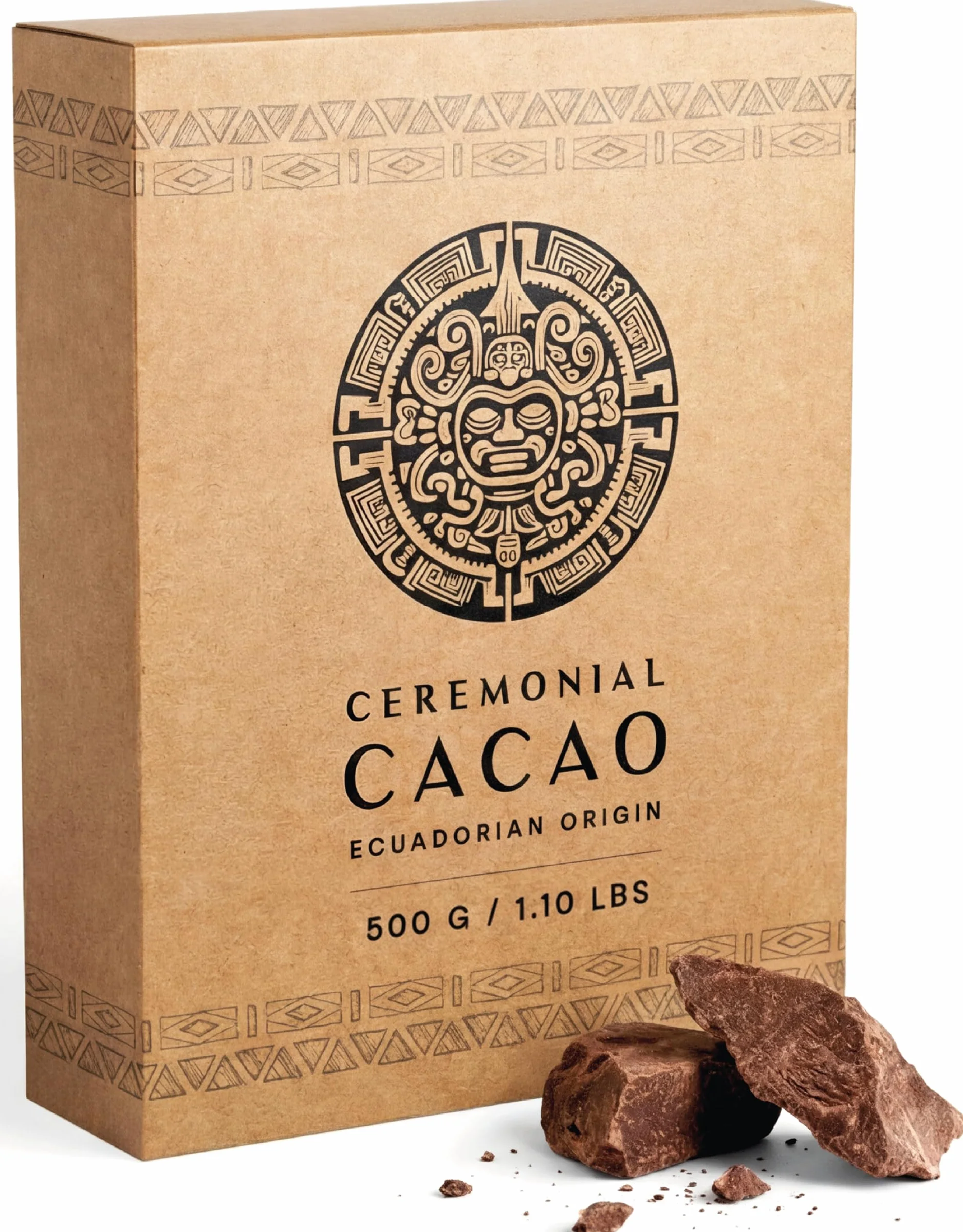 Pasta Di Cacao Cerimoniale Ecuadoriano 500 G – Fava Nacional – Il Cioccolato Da Bere Più Antico Al Mondo – Blocco Di Cacao Cerimoniale Puro