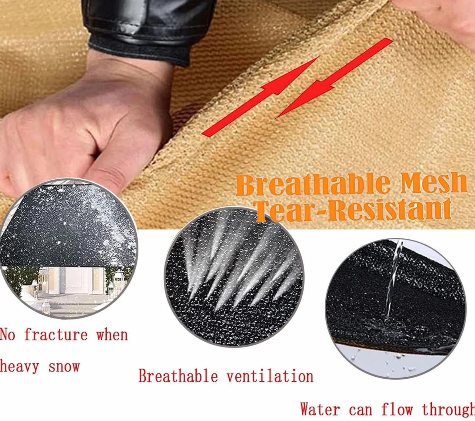 Rete Tenda A Vela Ombreggiante Rettangolare 3x4m Tenda da Sole Traspirante Rete Parasole Con Occhielli Protezione Raggi UV 90%-95% Balconi Esterno Serra Rete Frangivento,beige-3x4m