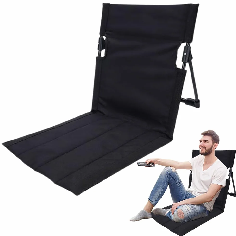 DASIAUTOEM Sedia da spiaggia con schienale, per esterni, da pavimento, pieghevole, portatile, per meditazione, spiaggia, pieghevole, leggera