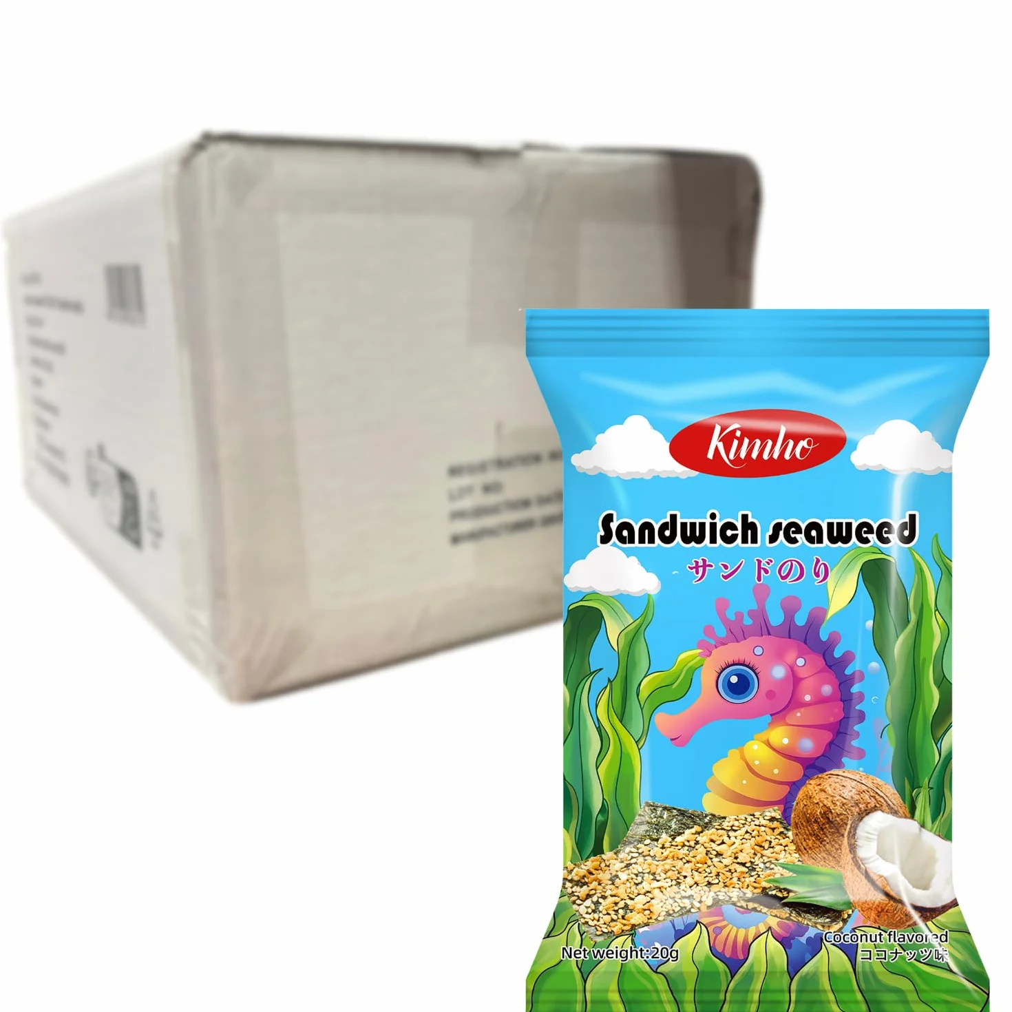 KIMHO - Chips di Alga Marina e Cocco - Multipack (24 x 20 g)
