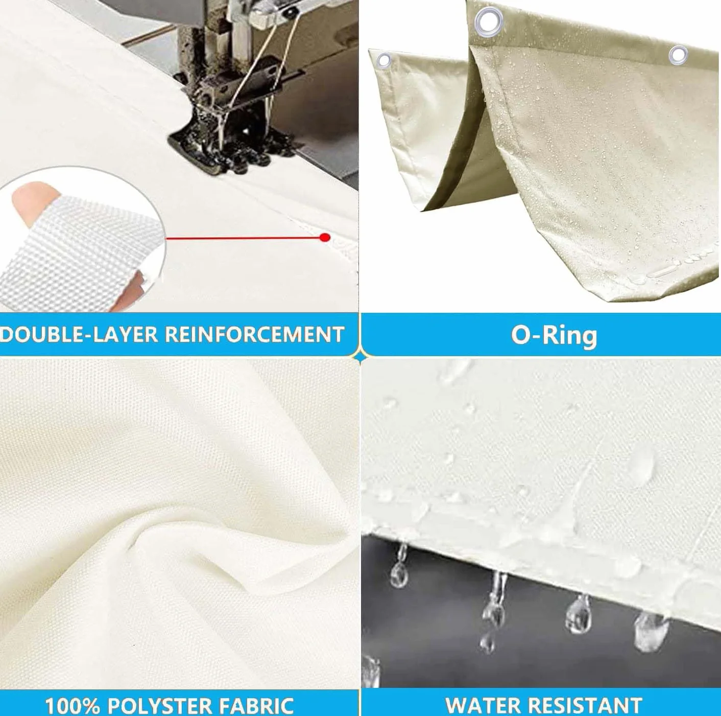 Vela Ombreggianti Onda Retrattile 2.5x2.5m Tenda da Sole per Esterno Vele Ombreggiante Impermeabile Telo Parasole con Occhiellato Protezione UV Tenda Vela per Giardino Balcone Terrazza Crema