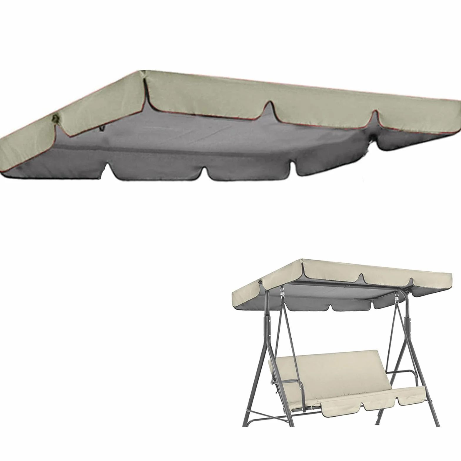 Beige,249x185x18cm,Telo di Copertura Impermeabile per Dondolo da Giardino, Protegge da Sole e Pioggia