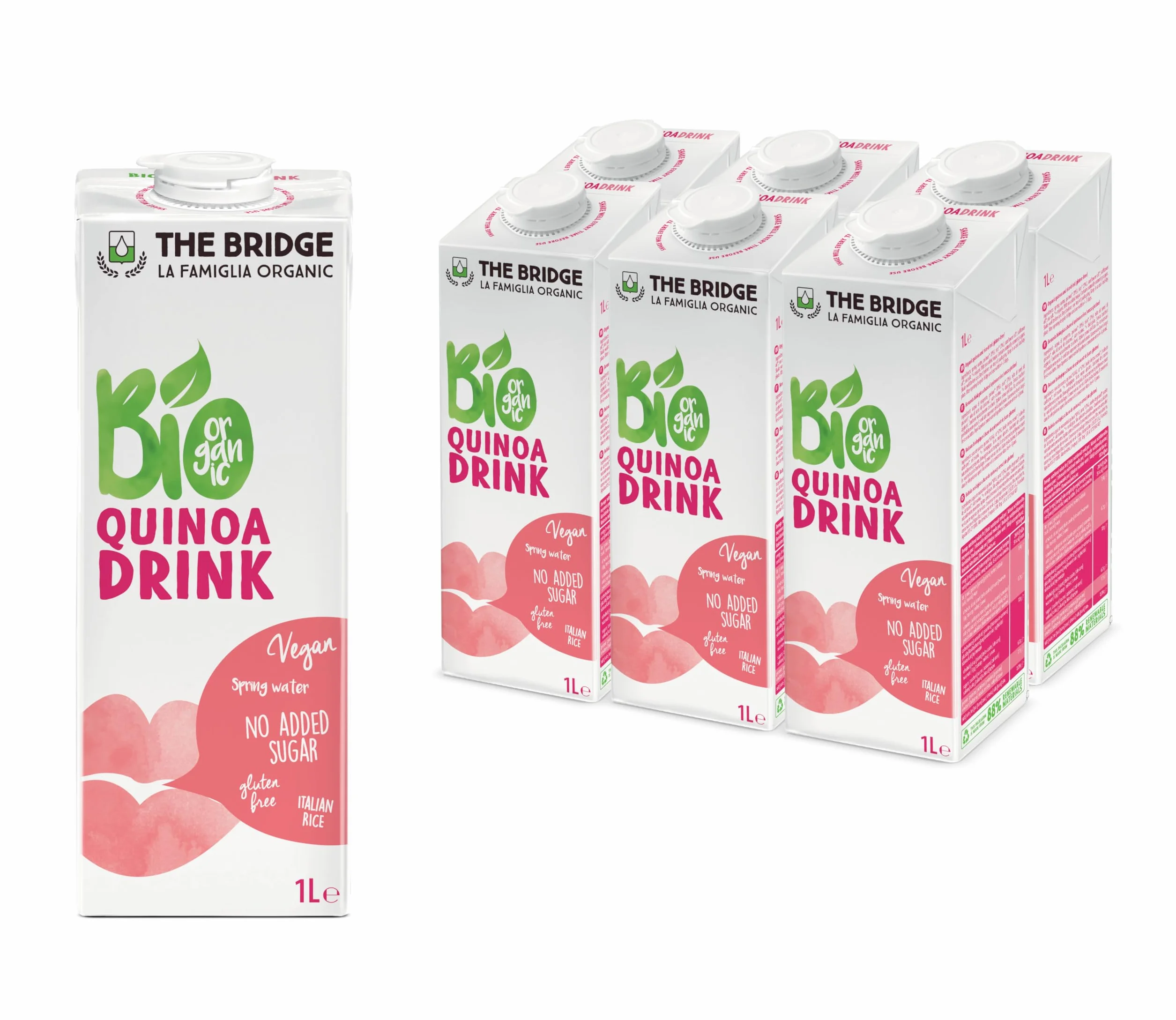 The Bridge - Bio Quinoa Drink - Bevanda Biologica a base di Quinoa (Formato da 1 litro, Scatola da 12 pezzi)