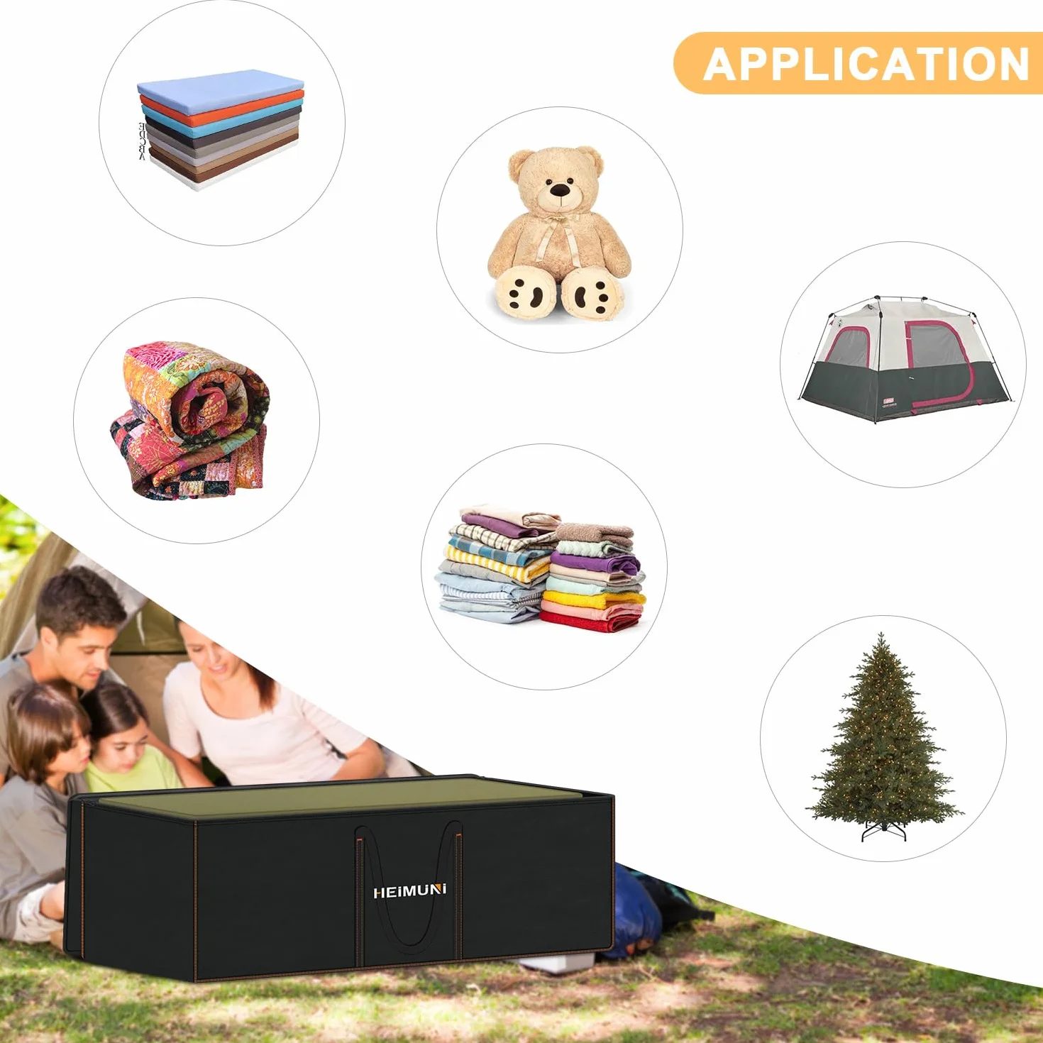 Borsa di Stoccaggio per Esterni, Impermeabile Porta Cuscini da Giardino con Maniglia, Custodia per Albero di Natale, Custodia Organizer con Maniglie Borsa da Giardino Grande, 130x45x55cm