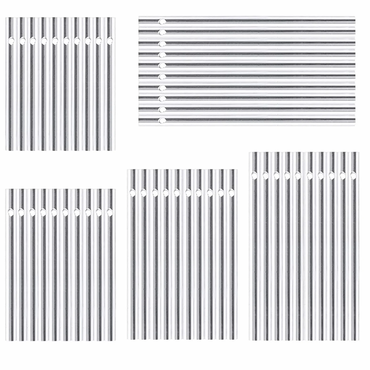 Tubi vuoti in alluminio argentati, 30 Pcs Campane a Vento kit di tubi a vento in metallo decorazione per casa,giardino,esterni,5 diverse lunghezze