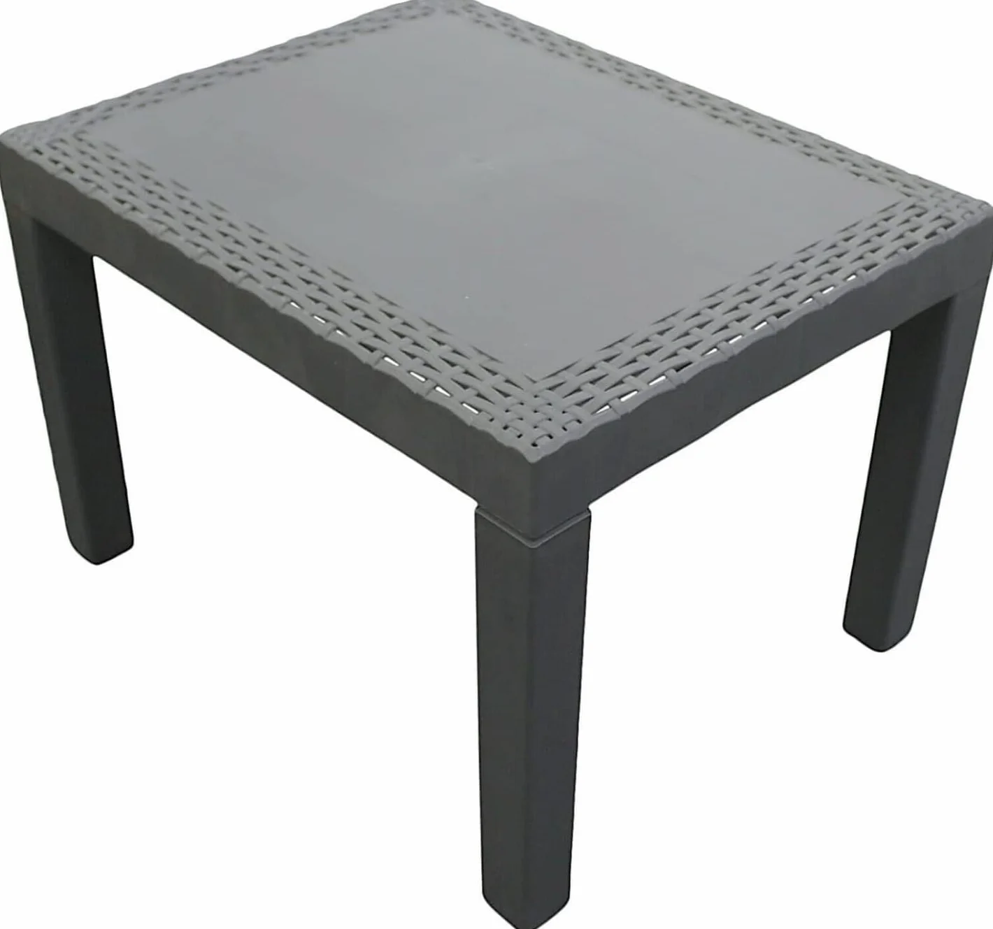 Tavolino da giardino in plastica effetto rattan, tavolino da caffè per esterni (antracite)