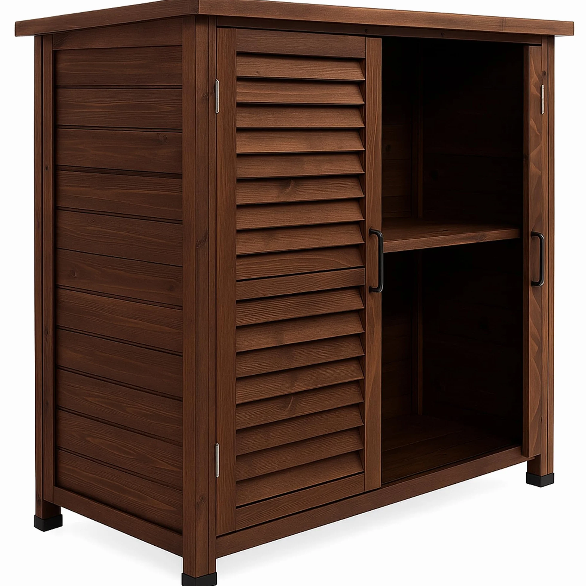 Frankystar Arborea - Armadietto da Giardino 87x96,5x46,5 cm 2 Ante con Tetto Spiovente in Legno di Abete per Attrezzi