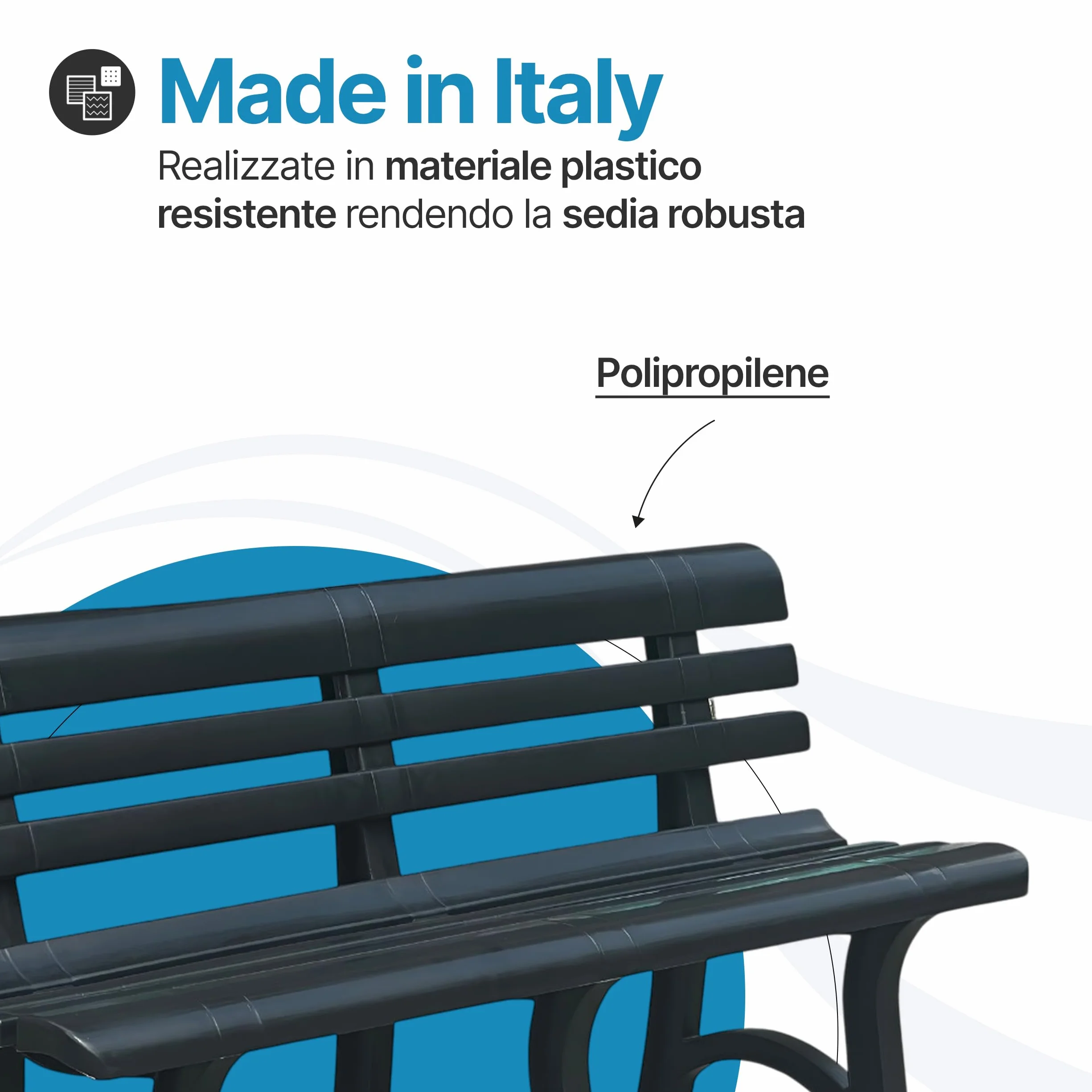 TOMAINO - Panchina Da Giardino In Plastica - Panca da Giardino da 3 o 4 Posti - Panchina da Esterno per Balcone, Terrazzo Veranda - Panca in Plastica New Antracite