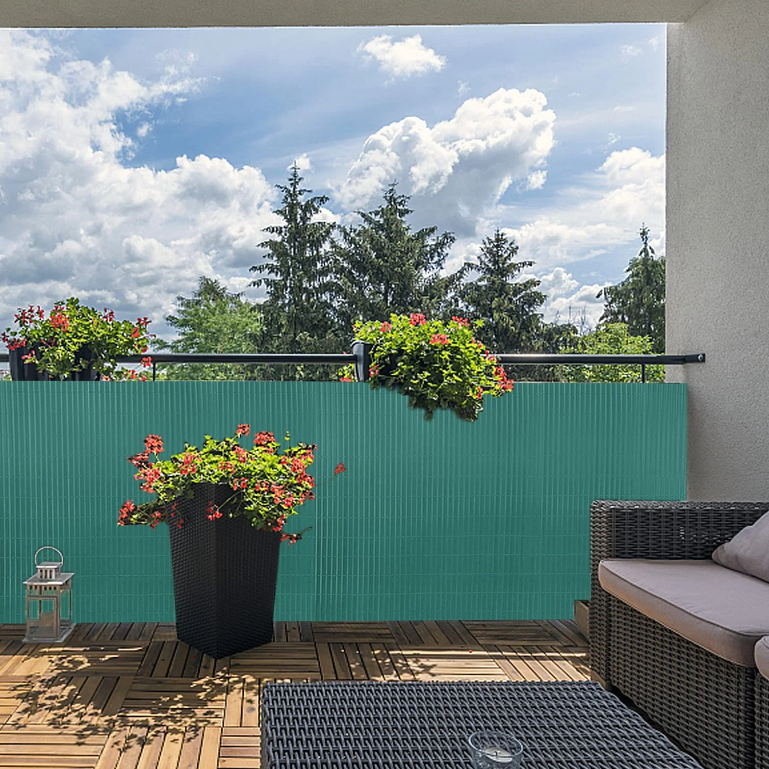 LZQ Telo frangivista in PVC verde, 80 x 600 cm, per balconi, balconi, balconi, balconi, balconi, giardino