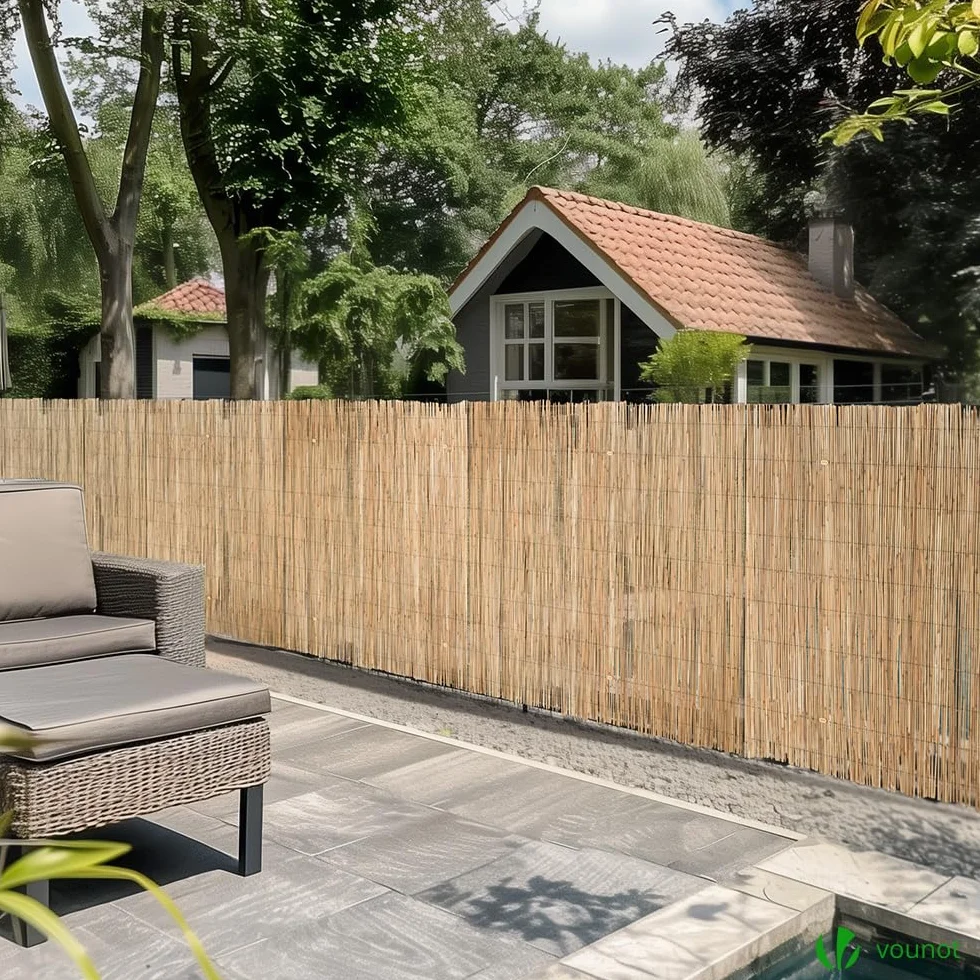 VOUNOT® Recinzione in Canna Naturale Reed Screening, Schermo per la Privacy del Patio, Rotoli Decorativi Frangivista Balcone Canniccio Arella Stuoia Cannette Ombra Recinzione Esterno 100x300cm