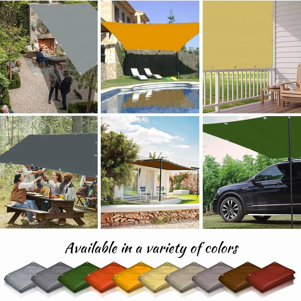 ONESHLEE Vela Ombreggiante Impermeabile, Telo Ombreggiante Con Occhiellato, Tenda A Vela Per Esterno Sole Giardino (4 * 4m, Color Crema)
