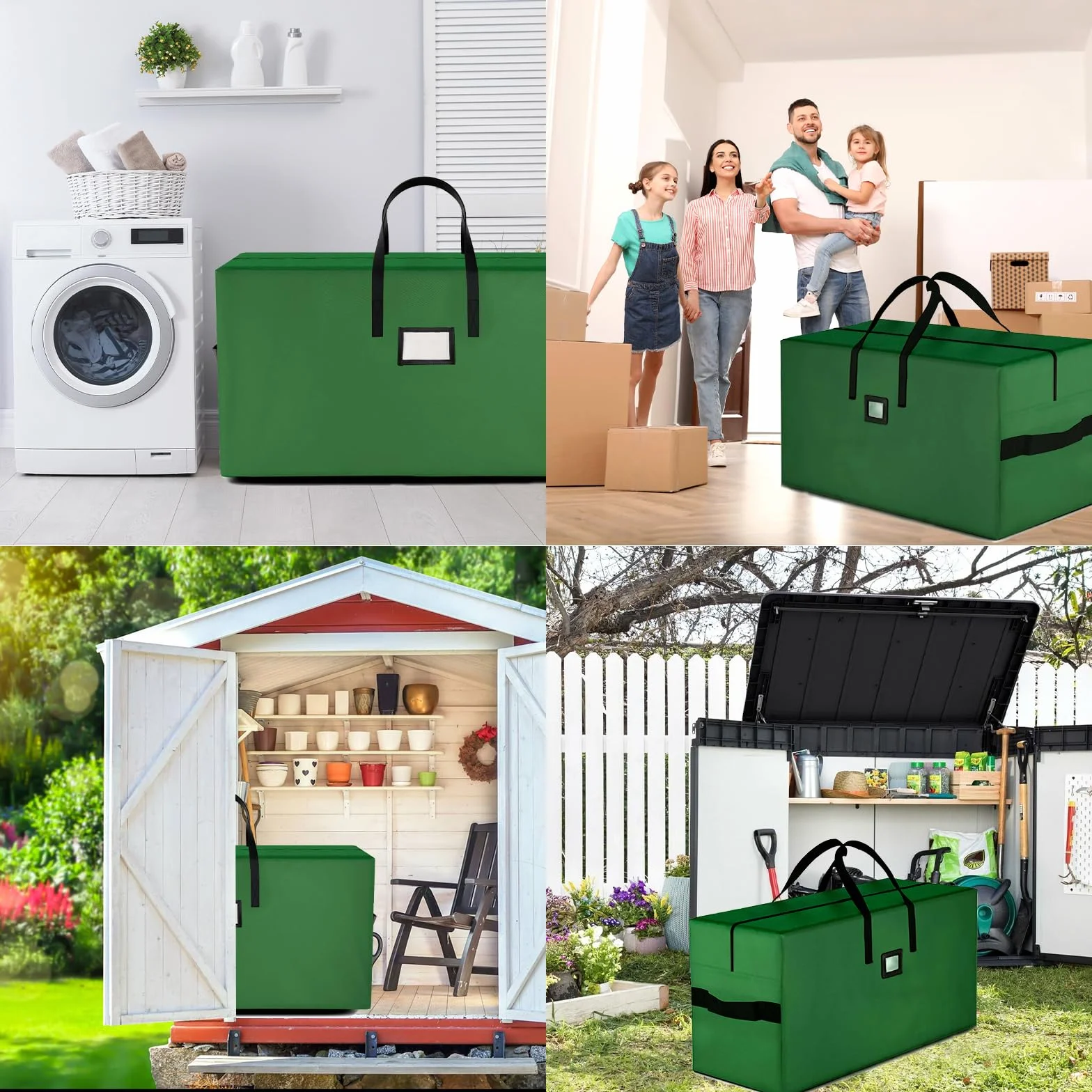 ENCOUN Borsa per Cuscini da Giardino, XXL Borsa di Stoccaggio, Grande Borsas Portaoggetti 122 * 38 * 51cm, Borsas Cuscini da Esterno 600D Oxford, Impermeabile Borse di Stoccaggio per Albero di Natale