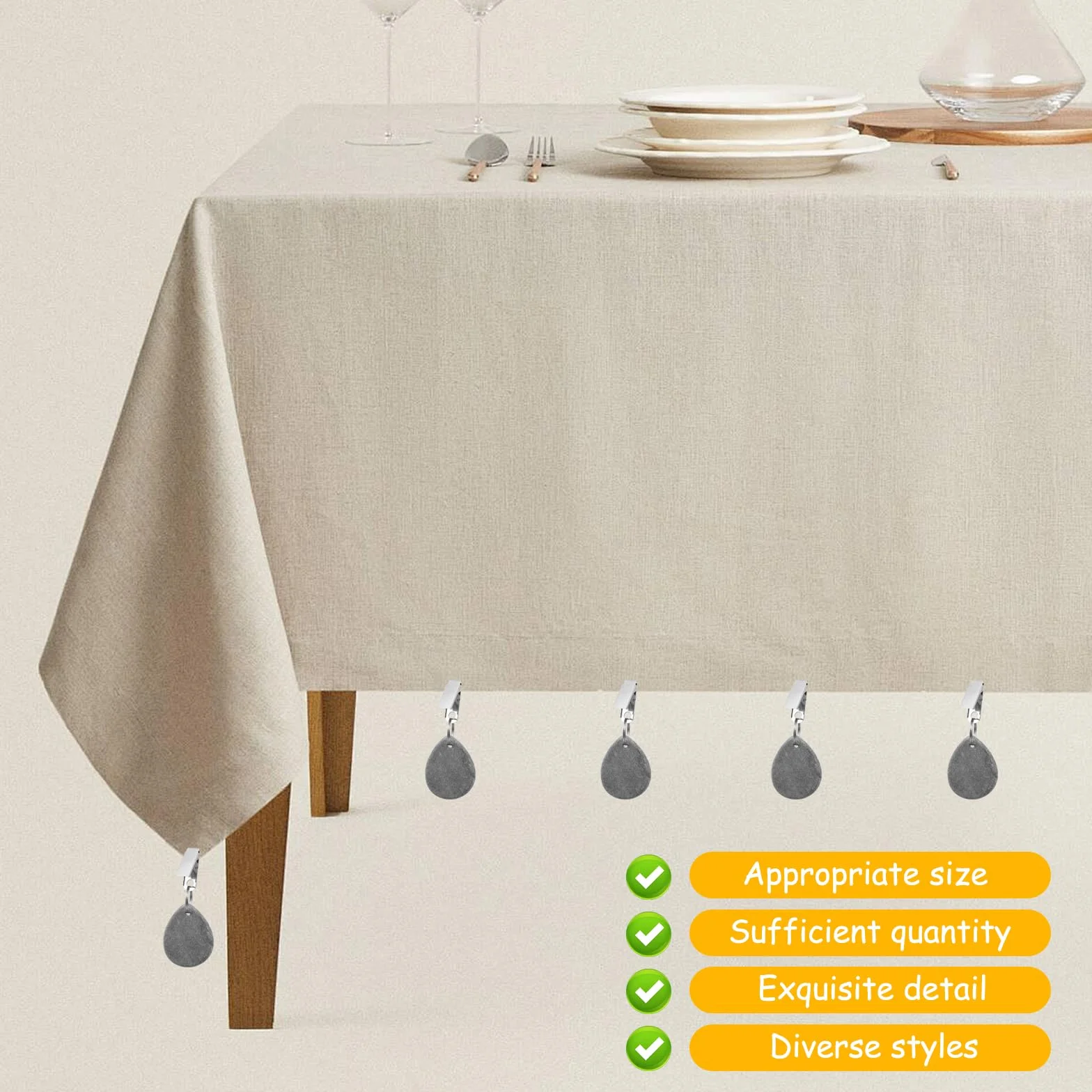 10 Pz Pesi per Tovaglie per Tavoli da Esterno, Pesi per Tovaglie in Marmo, Ferma Tovaglia da Tavola, Fermatovaglia da Esterno con Clip per Decorazioni da Picnic Aperto Matrimoni