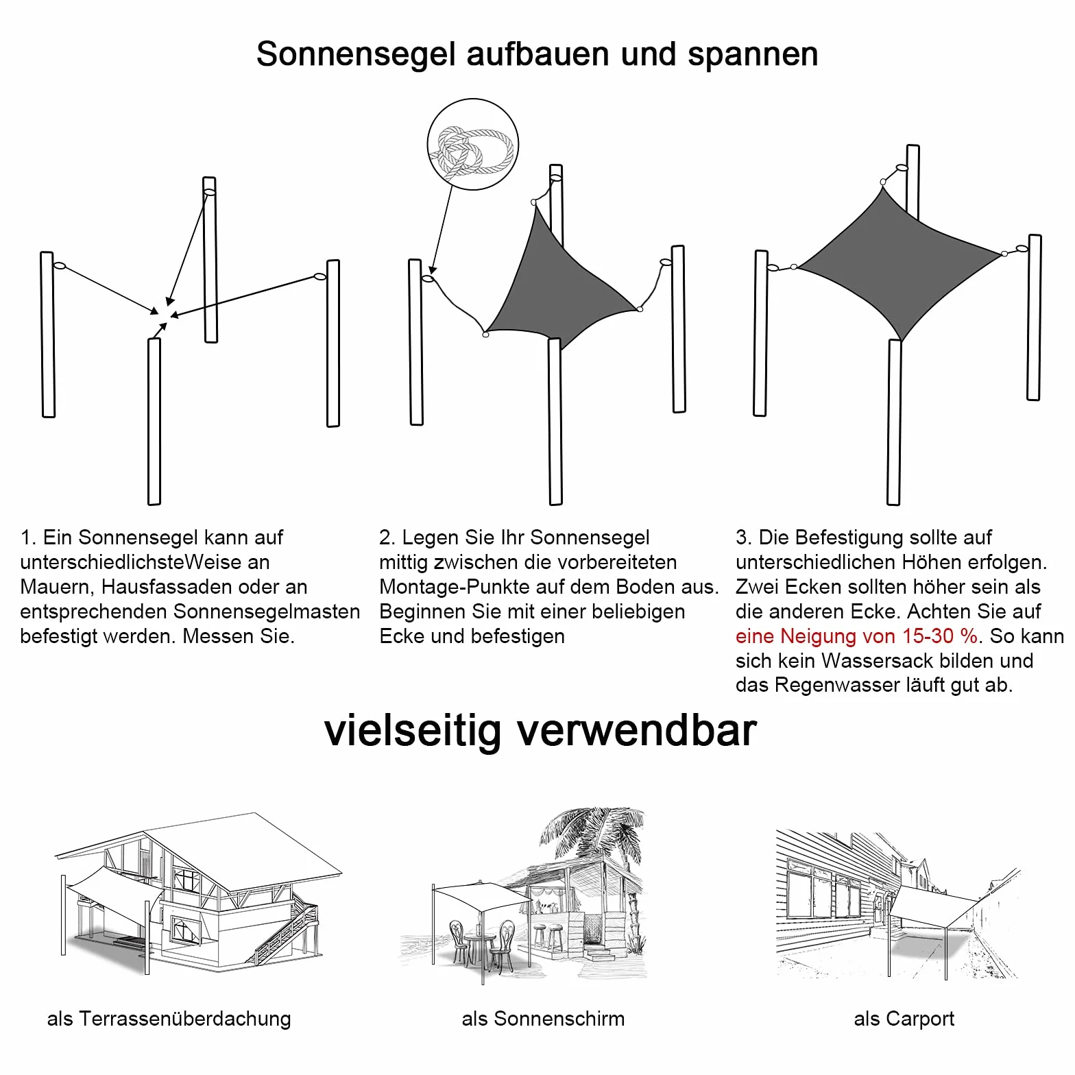Laneetal Vela Ombreggiante Idrorepellente, Telo Parasole in HDPE Anti UV 95% Protezione Tenda da Sole per Esterno, Tenda Parasole Rettangolare,Quadrato per Giardino, Balcone, Piscina