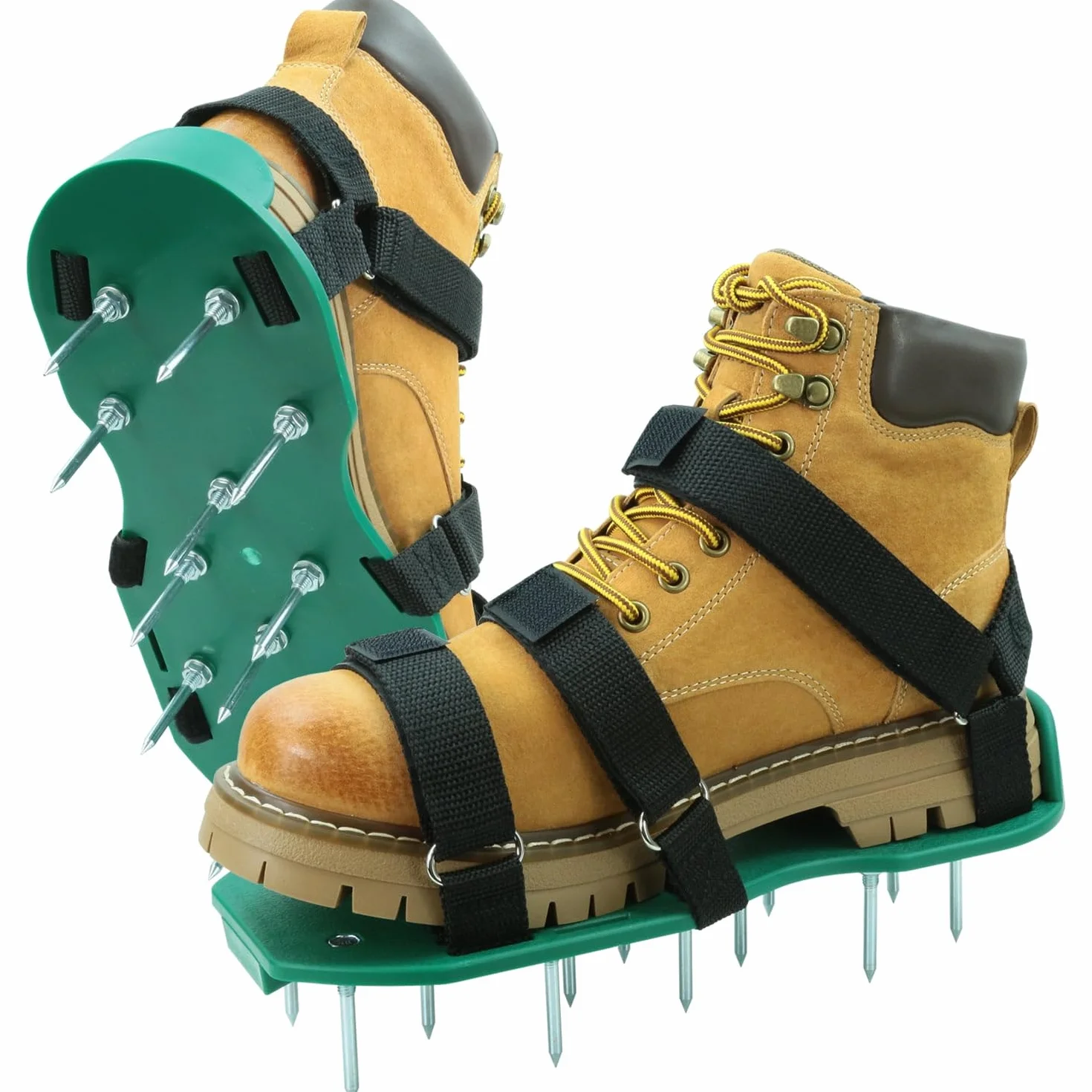 Arieggiatore per Prato Scarpe, Arieggiatore Prato con Cinghie per un'Aerazionce Efficace del Terreno Aeratore Giardino Scarificatore Manuale Taglia Unica con Punte Resistenti per Cortile e Patio
