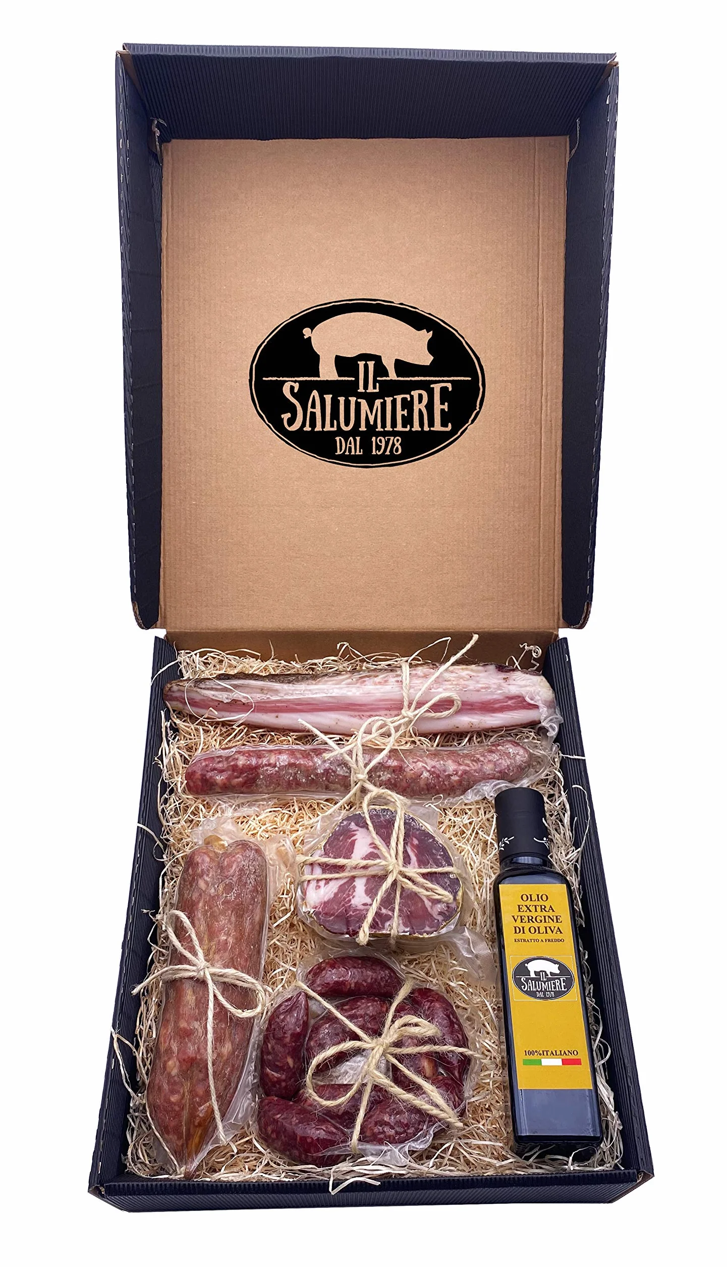 Confezione Natale 2025 "Norcino Classico" - Norcineria Umbra Artigianale - Idea Confezione Regalo - Il Salumiere 1978 - Cesto