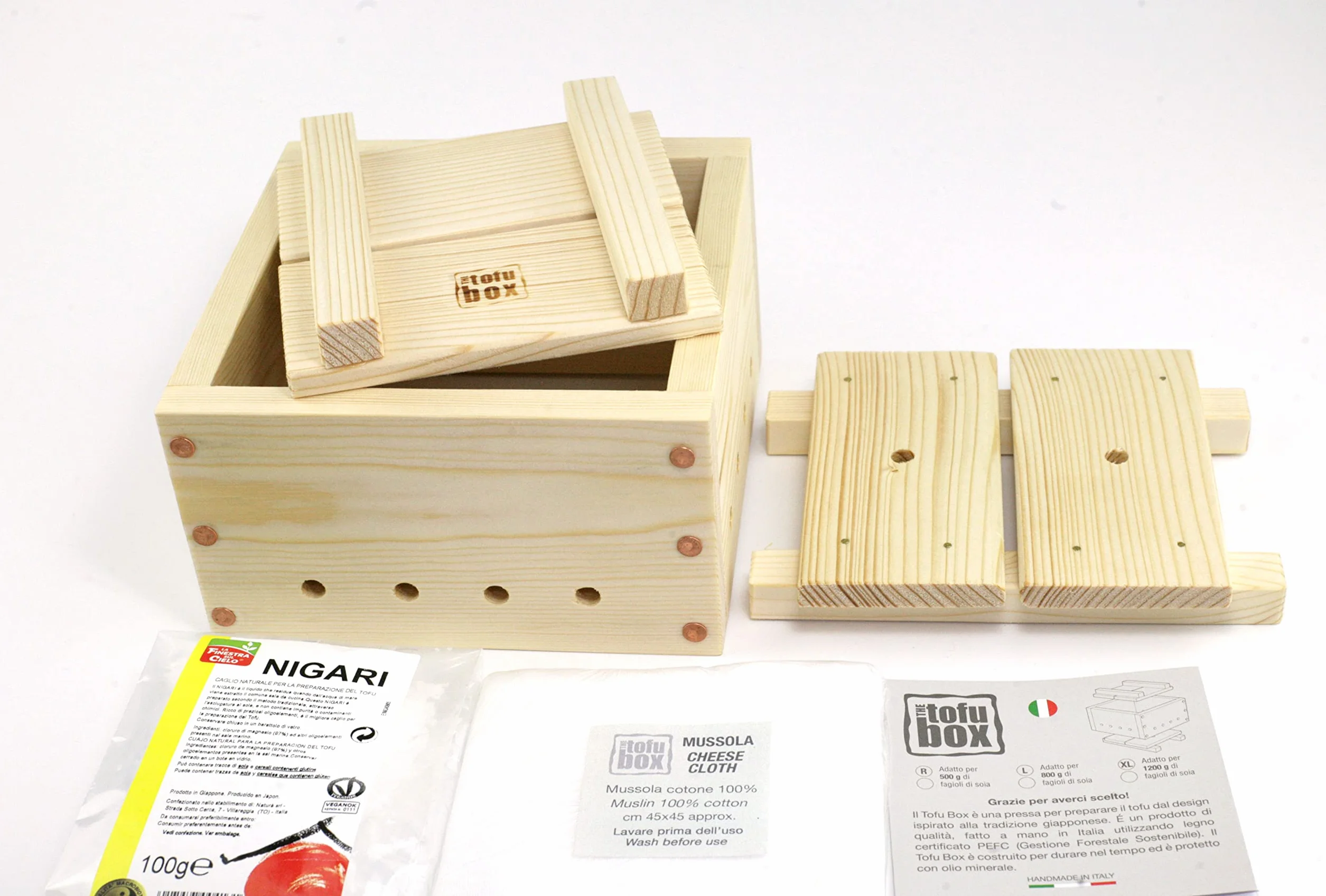 Tofu Maker Kit Large (800g) Hand Made in Italy (Large)
