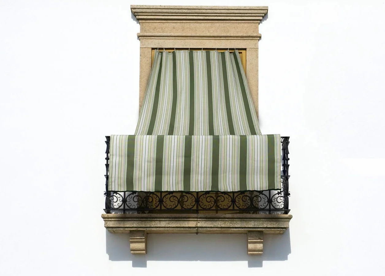 BIANCHERIAWEB Tenda Para Sole Ombreggiante 145x250 Tendone A Caduta Per Esterno Balcone Fantasia Rigata Modello Riga Fine
