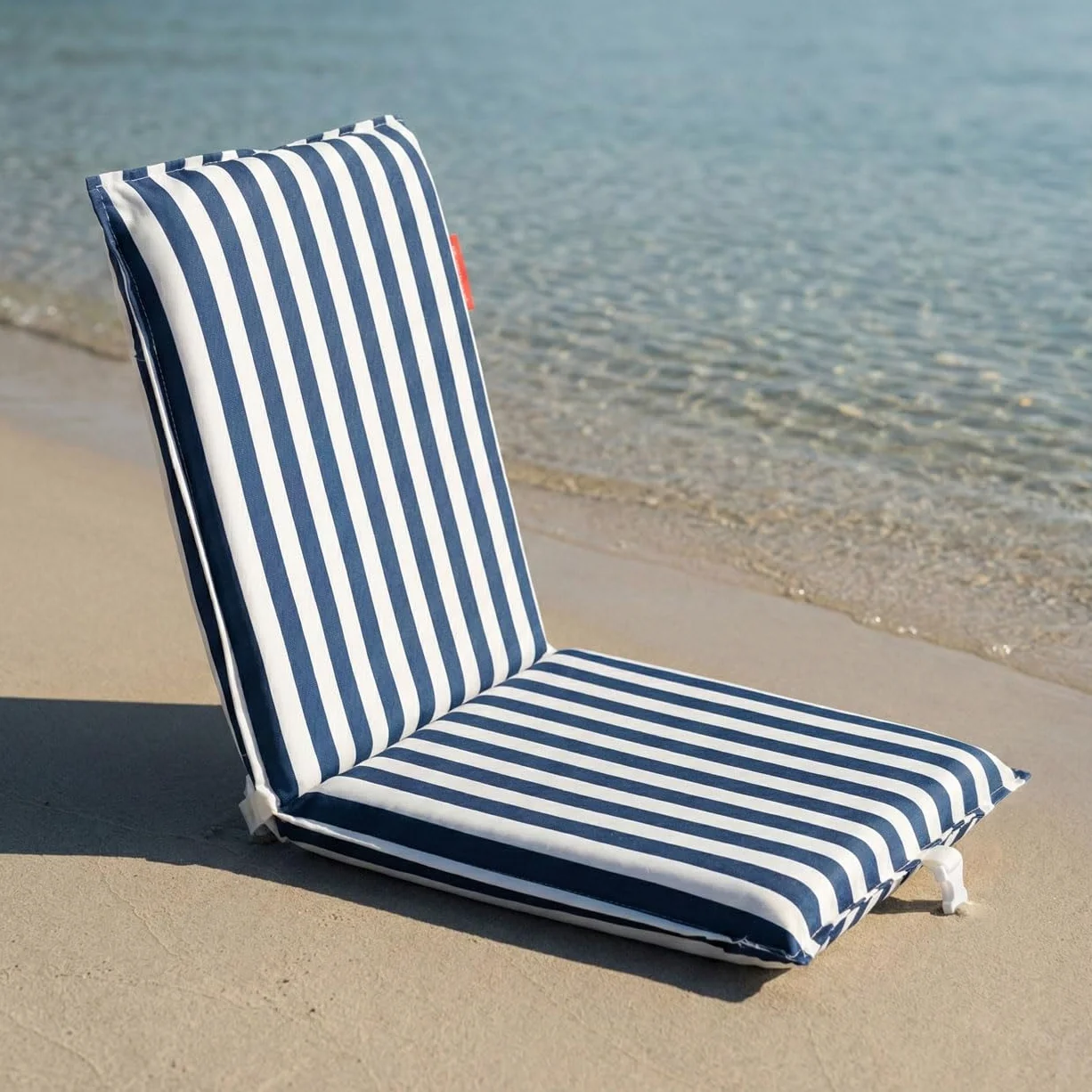 Flamingueo Sdraio Pieghevole - Lettino Prendisole - Per Spiaggia e Piscina - Reclinabile in 5 posizioni - Maniglie tipo zaino - Resistente all'acqua - Tessuto in Poliestere - Blu Navy - 104x46x9cm