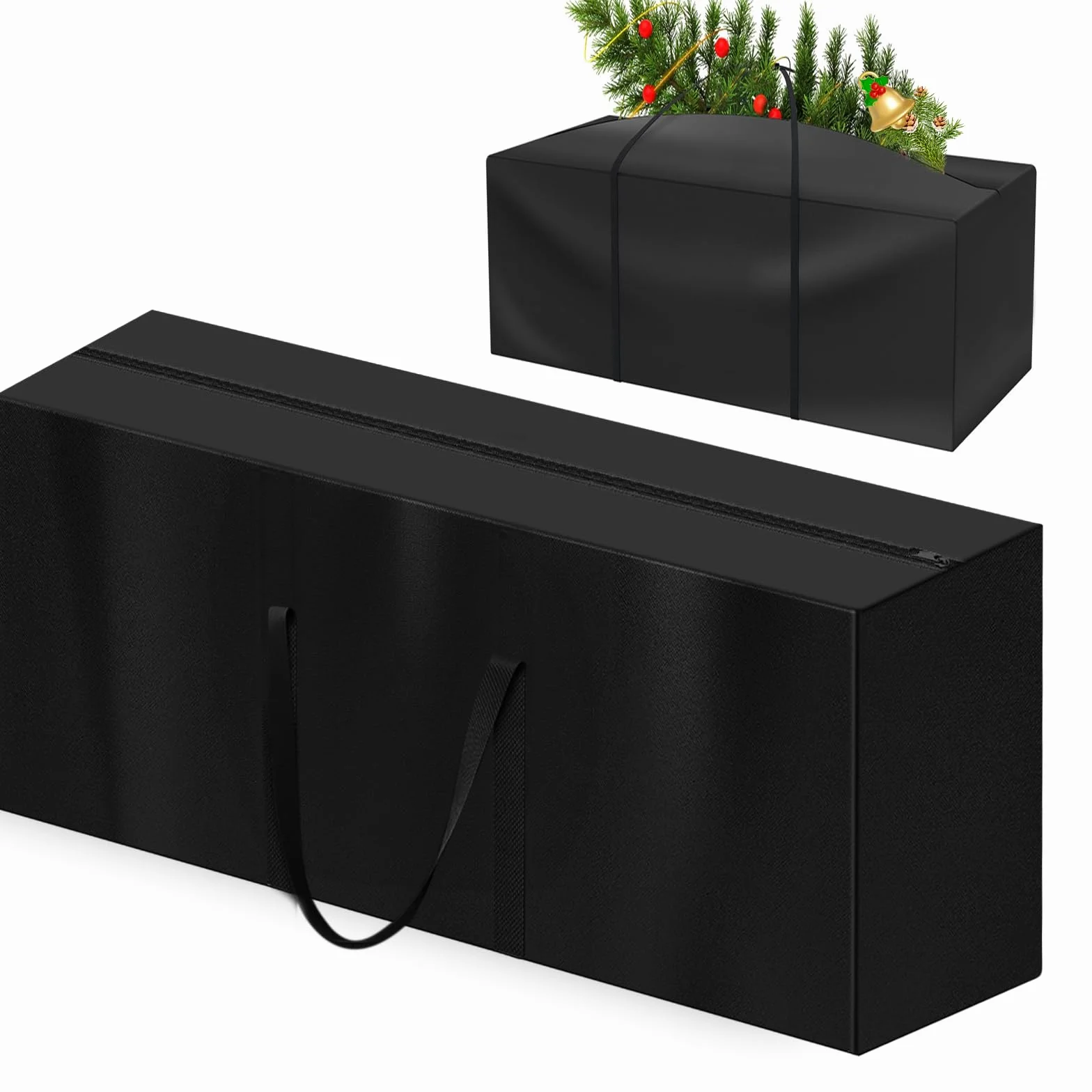 Nizirioo Custodia impermeabile resistente agli strappi: custodia protettiva resistente ai raggi UV con chiusura lampo, copertura per albero di Natale, 173 x 76 x 51 cm, colore nero