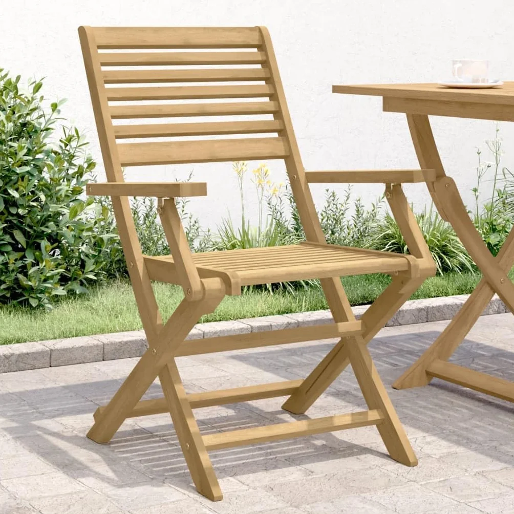 vidaXL Sedie Giardino Pieghevoli 4pz 54,5x61,5x86,5 cm Massello Acacia