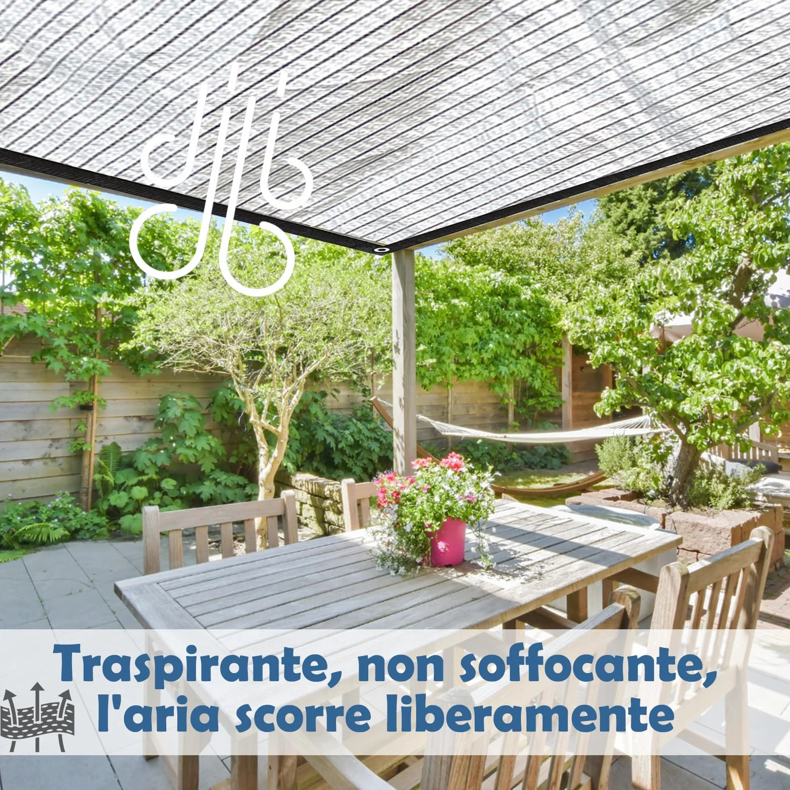 BeGrit Telo Ombreggiante Alluminio 3x4m Rete ombreggiante Riflettente Auto Esterno all'75% Telo Ombra Riflettente con Occhielli Rete di Protezione Solare Traspirante per Giardino Balcone Campeggio
