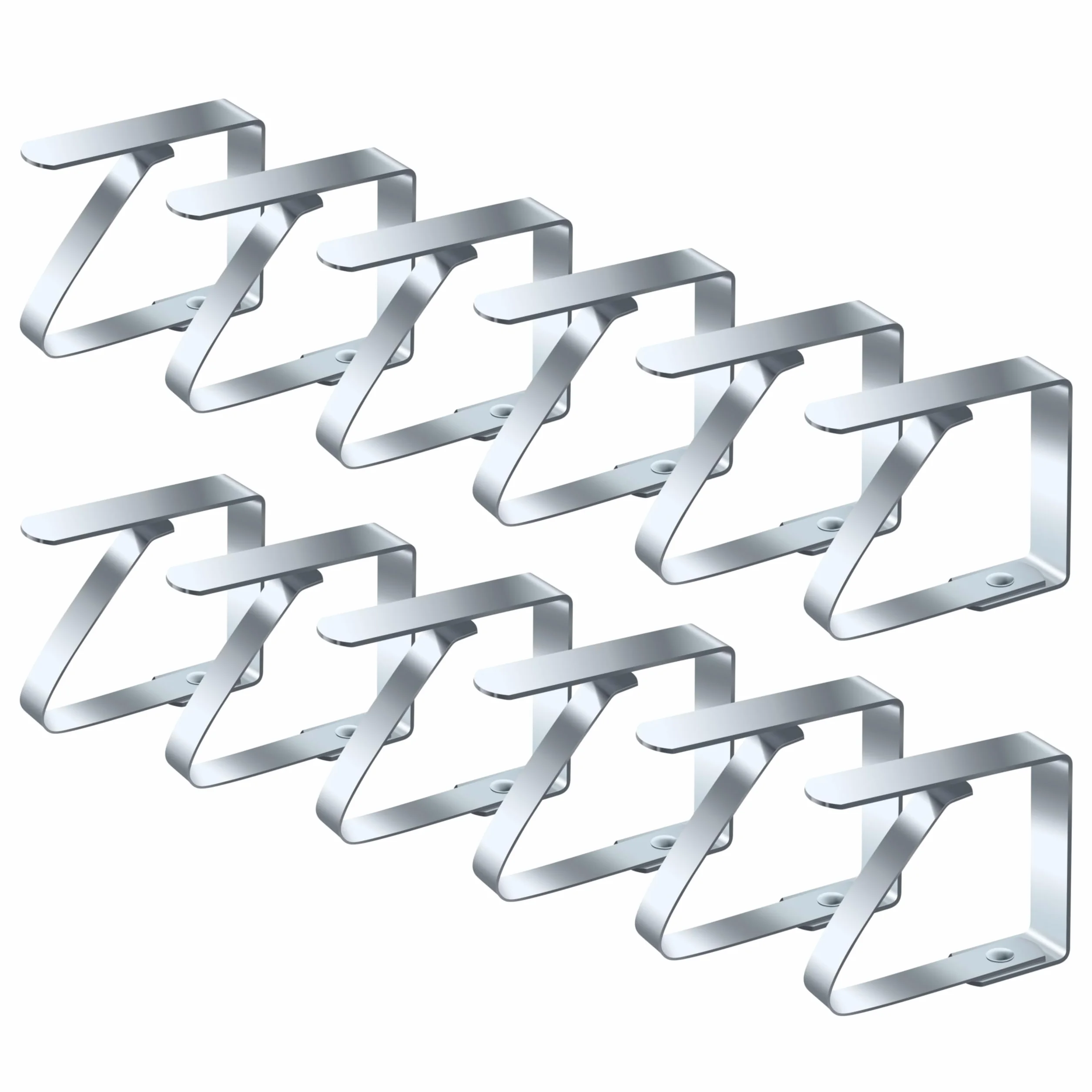 Vaily Tovaglia Clip in Acciaio - Fermatovaglia per Piani d'appoggio Fino a 3 cm per l'esterno - 12 PCS.