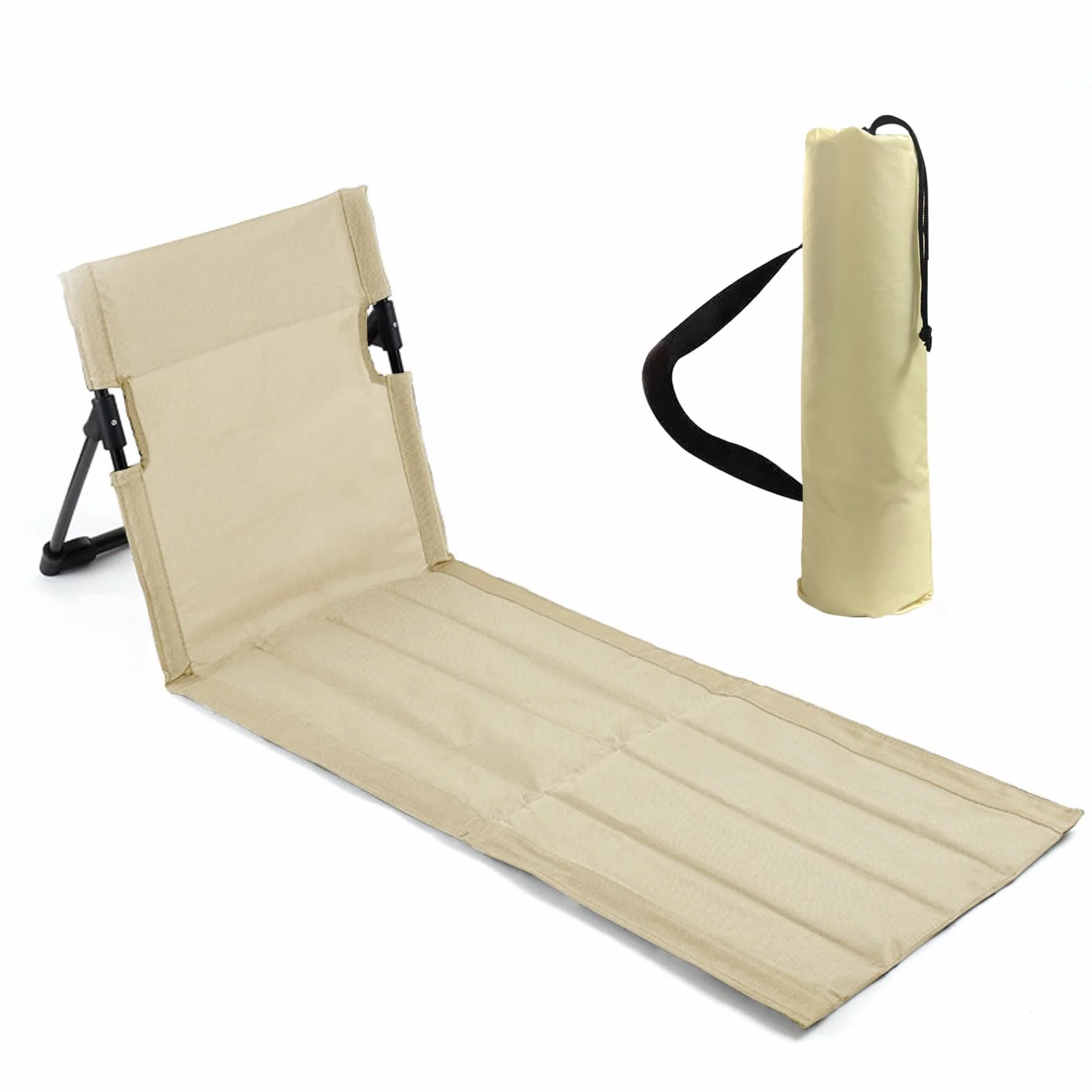 Spiaggina Mare, Portatile 680g Sdraietta Mare con Schienale, Sedia Spiaggia Ideale per il Giardinaggio, le Escursioni e i Picnic All'aperto (Stile Traspirante-Beige)