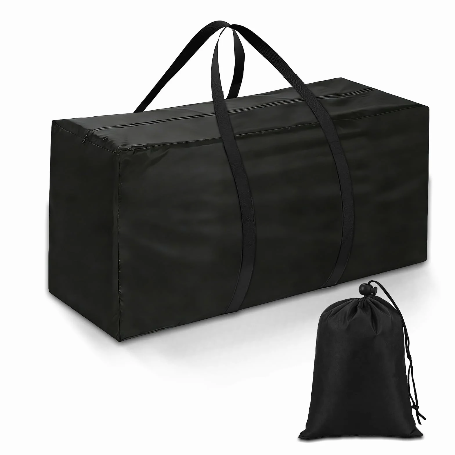 Borsa per Cuscini da Giardino, Borsa Porta Cuscini da Giardino, Porta Albero di Natale, Sacco Albero di Natale, in Tessuto Oxford 210D Resistente ai Raggi UV con Maniglie Rinforzate Nero