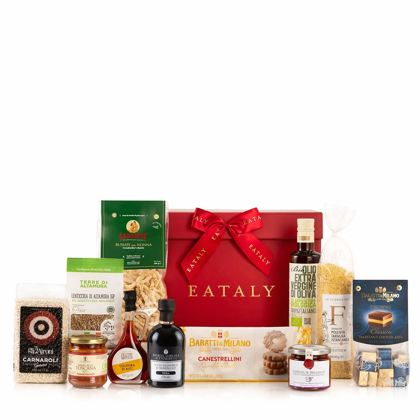 Eataly – Cesto gastronomico natalizio con prodotti tipici – La tradizione si fa bella – Box con 11 prodotti di qualità