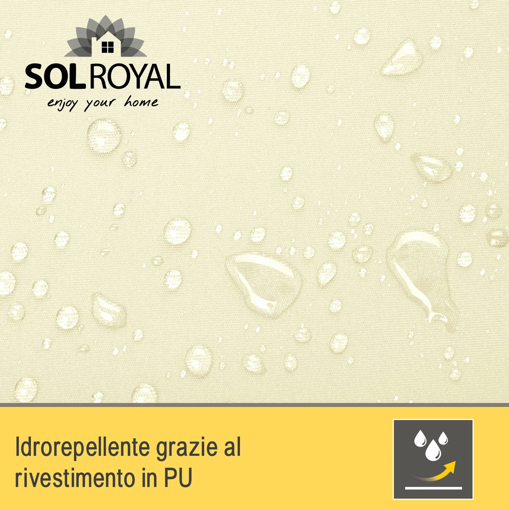 Sol Royal Frangivista e Telo Frangivento per Balconi 90x500 cm in 160g/m PES – Frangivista Balcone Impermeabile & Protezione UV – Schermi Privacy con Occhielli Crema – SolVision PB2