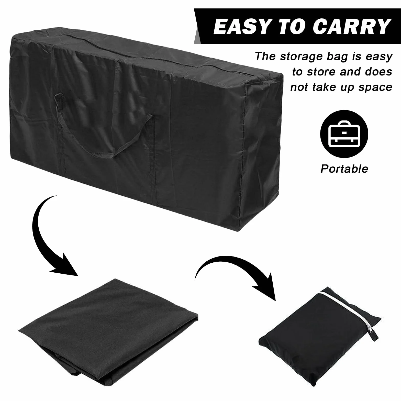 SPORWAY Borsa per cuscini: copertura per cuscini da giardino, custodia protettiva, impermeabile, resistente ai raggi UV, custodia per alberi di Natale, 173 x 76 x 51 cm