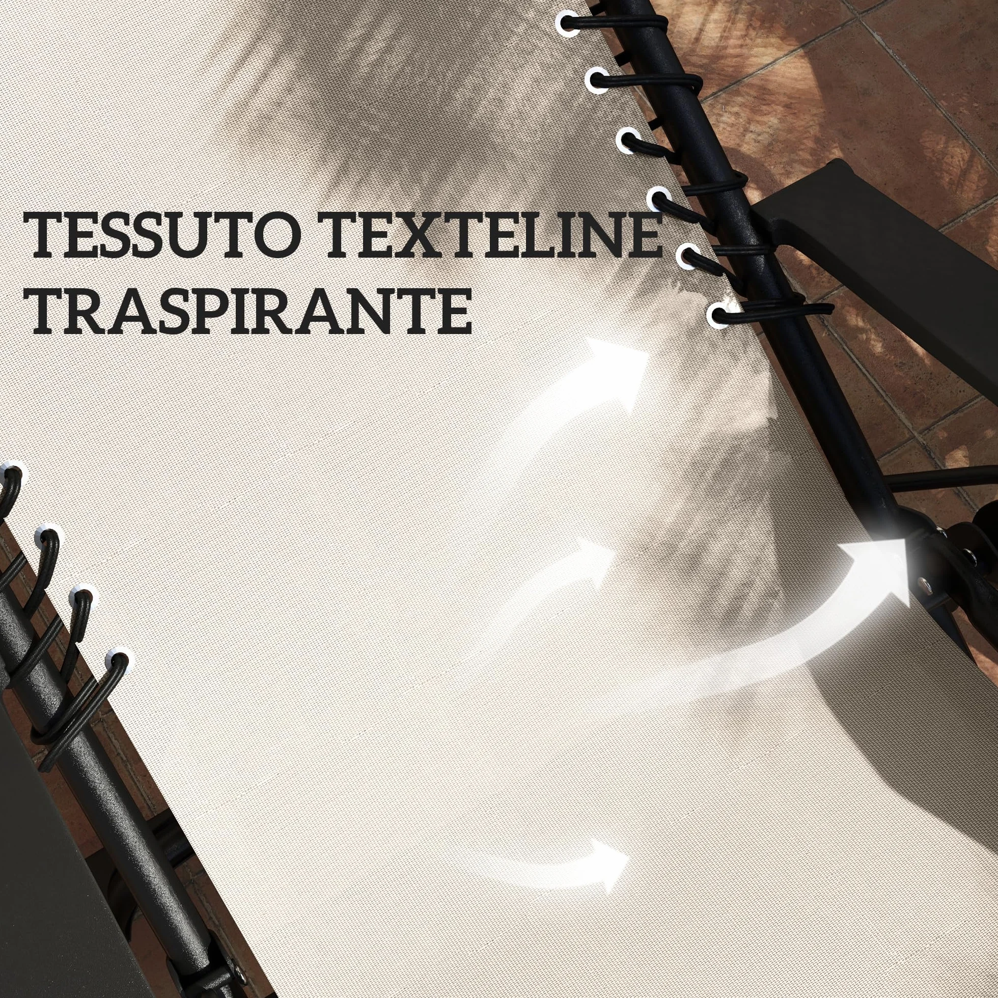 Outsunny Set di 2 Sedie Sdraio da Giardino Zero Gravity e Tavolino con Portabicchieri, Set Sedie Pieghevoli con Poggiatesta e Tessuto Traspirante, Schienale Regolabile a 5 livelli, Beige