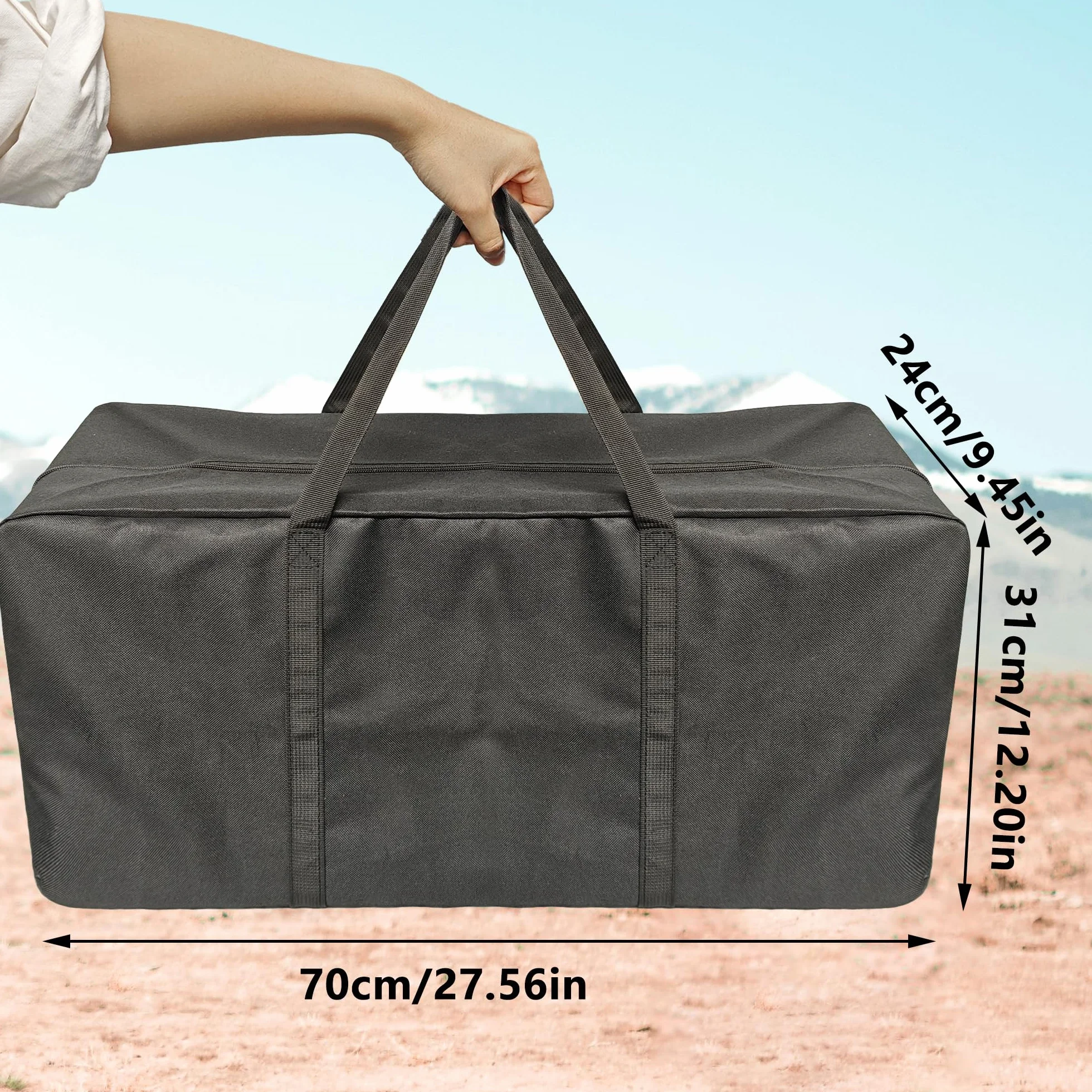 Borsa di Stoccaggio di Oxford 600D 50L 70x24x31cm, Borsa Portaoggetti per Giardino, Robusto e Impermeabile, Sacchetti Portaoggetti per Cuscini da Giardino Esterni Tende Padiglione