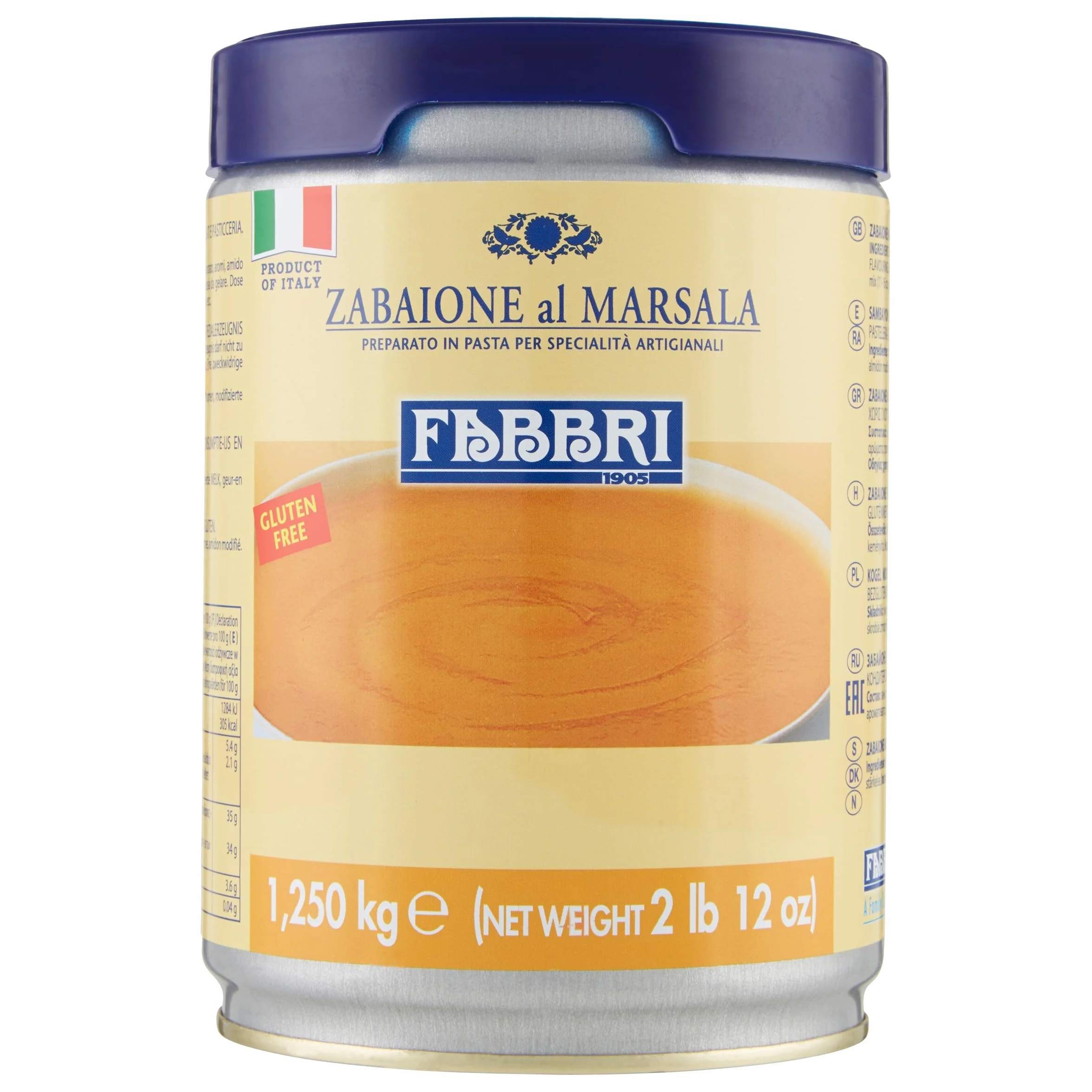 DELIPASTE ZABAIONE AL MARSALA 1,25 KG PREPARATO IN PASTA PER SPECIALITÀ ARTIGIANALI