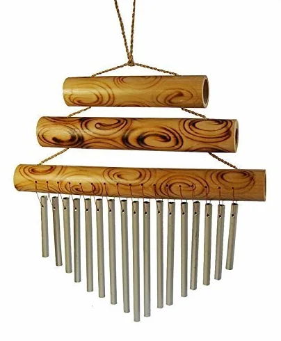 Siesta Campana a vento tripla in bambù, larghezza 30 cm