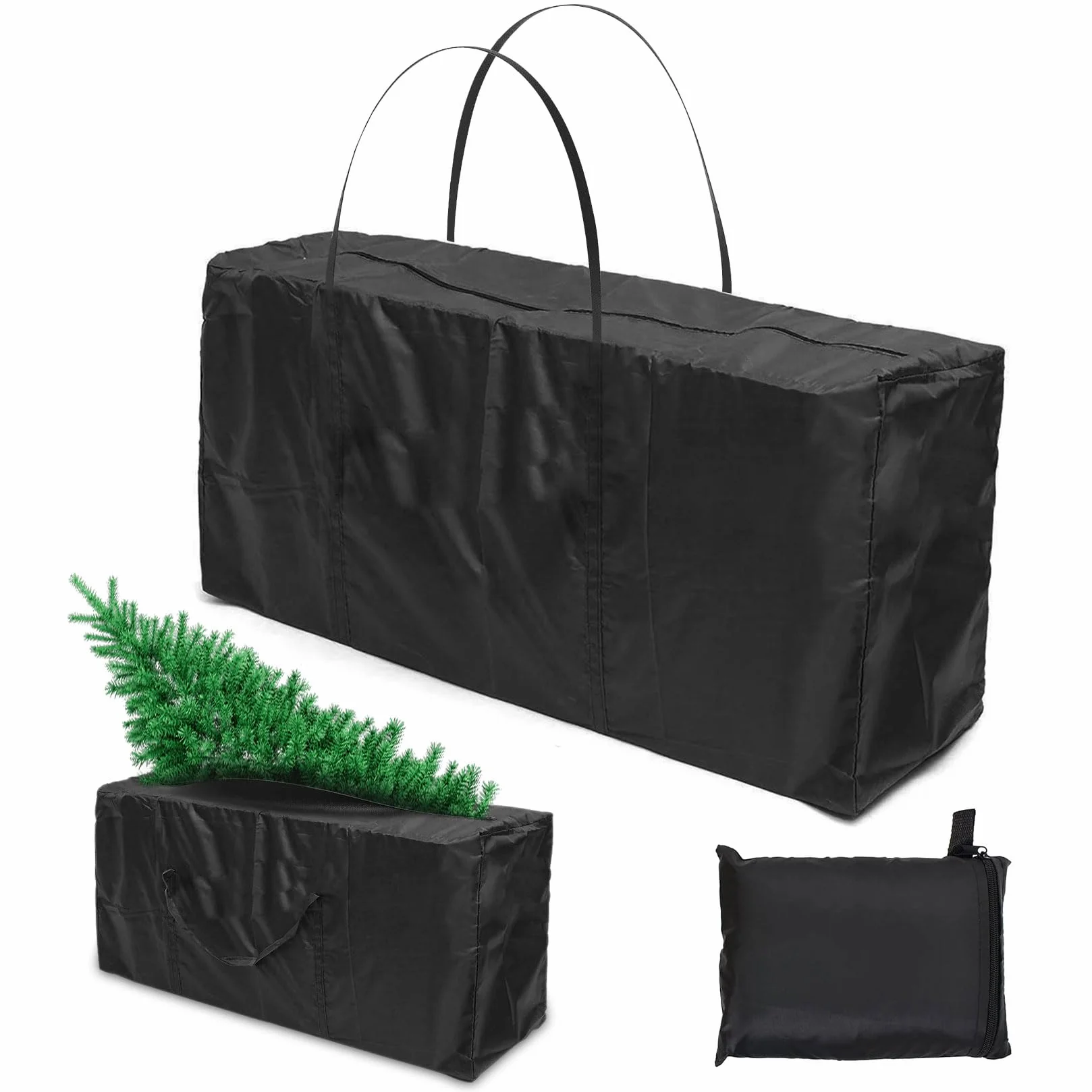 Borsa per cuscini da giardino, 173 x 76 x 51 cm, 210D, impermeabile, con maniglia per albero di Natale