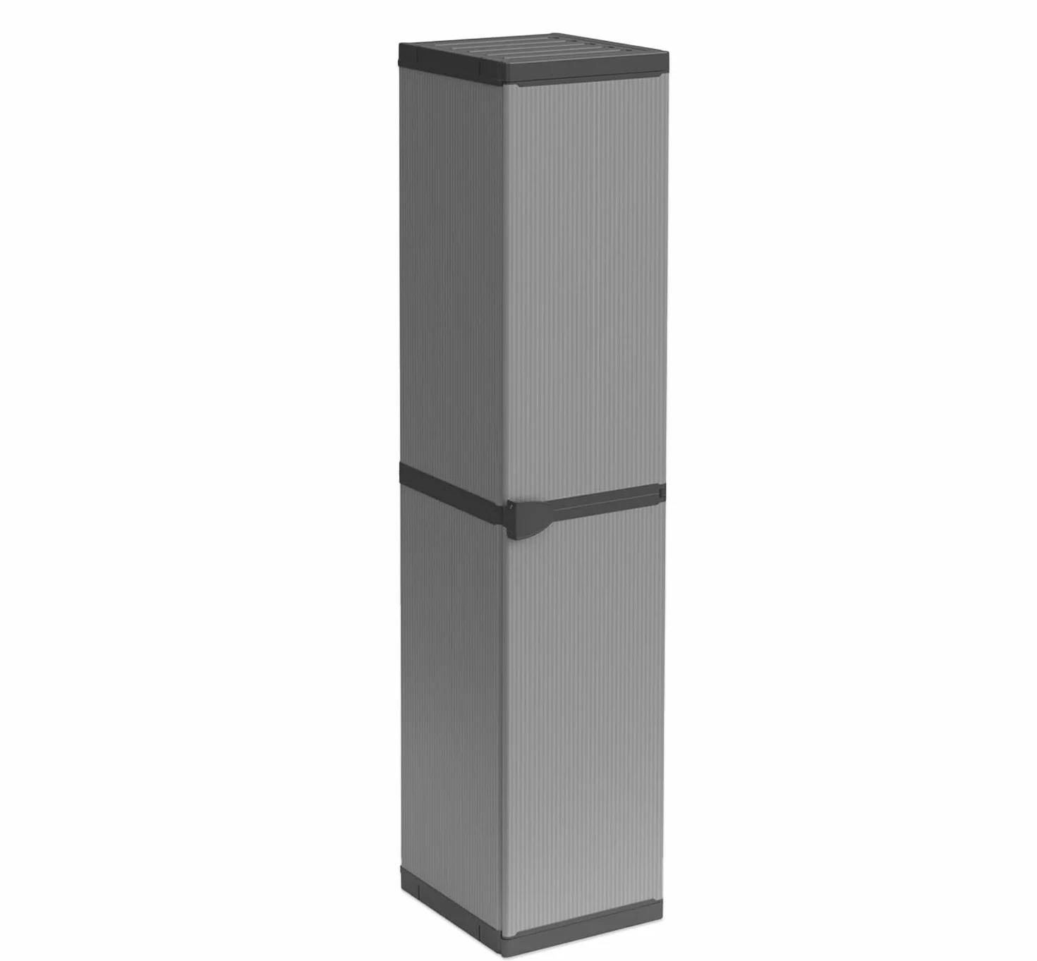 BuyStar Armadio Alto 1 Anta da Esterno 34x40x165h cm, 3 Ripiani Interni - Sistema a Incastro, Senza Viti, Idrorepellente, Garage, Terrazzo, Officina - Made in Italy