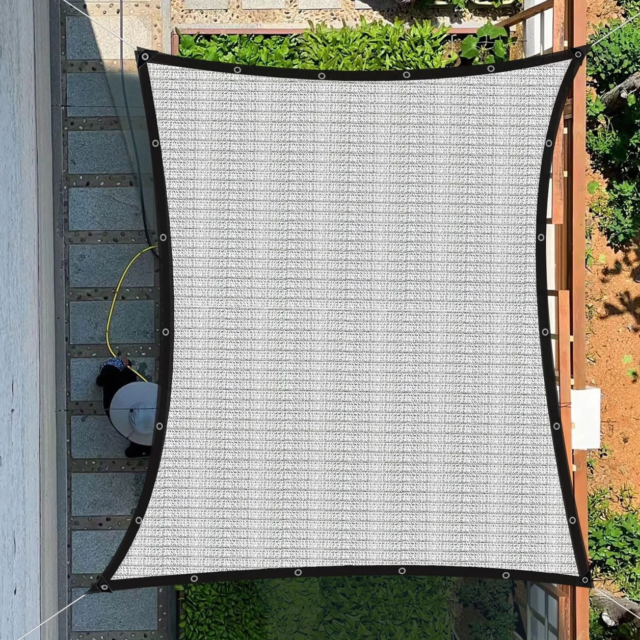 Rete Ombreggiante Alluminio,80% Tasso Di Ombreggiatura Resistente Ai Raggi UV,Criptato E Ispessito Ombreggiante per Balcone,Giardino,Protezione Solare per Auto.