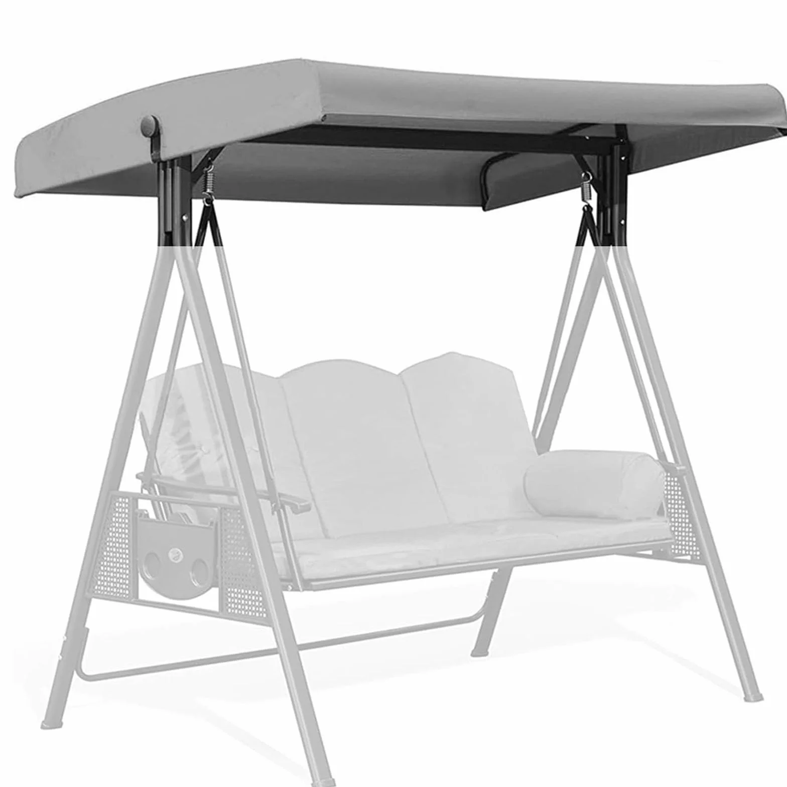 Grigio,Tetto di Ricambio per Dondolo, Copertura per Dondolo da Giardino 190 x 120cm, a 3 posti Tettino Parasole Universale Impermeabile Tetto del Dondolo da Giardino Telo per Altalena