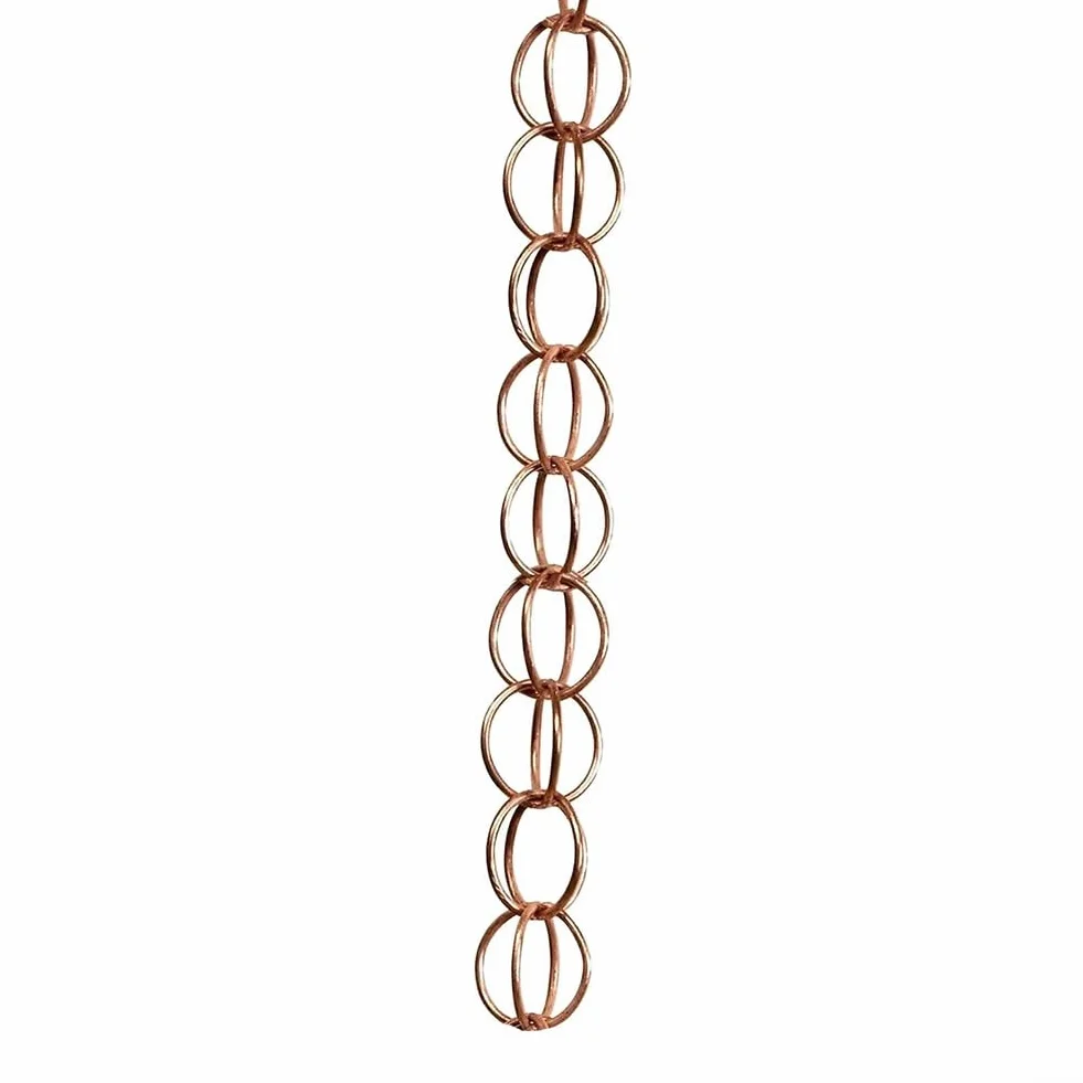 Catene da pioggia per grondaie, catena per grondaia, grondaia, collettore di acqua esterna, deviatore d'acqua decorativo, da giardino, decorazione per la casa, 1 m (anello)