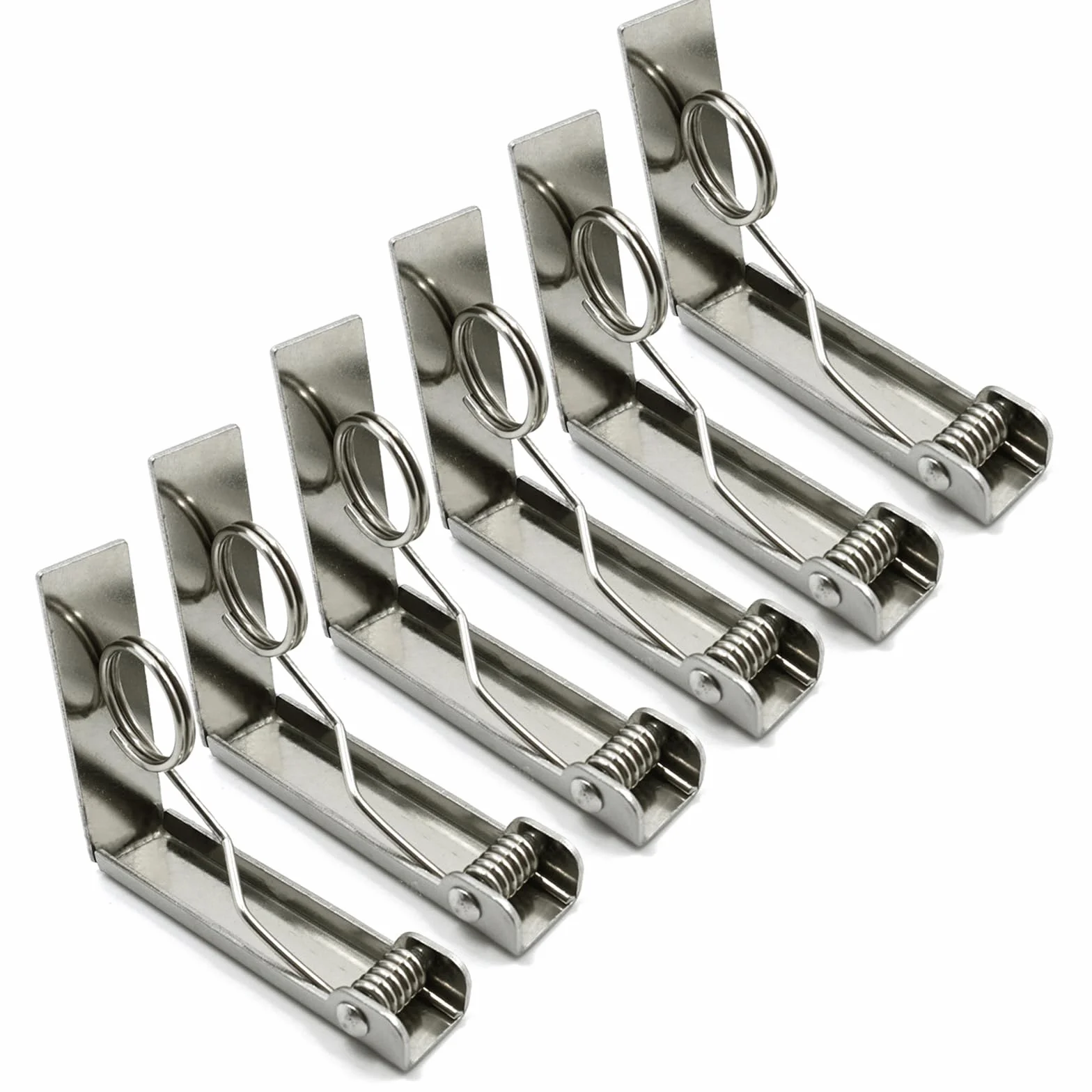Mollette fermatovaglia a molla in acciaio inox, per picnic, feste, fino a 5,5 cm, confezione da 6