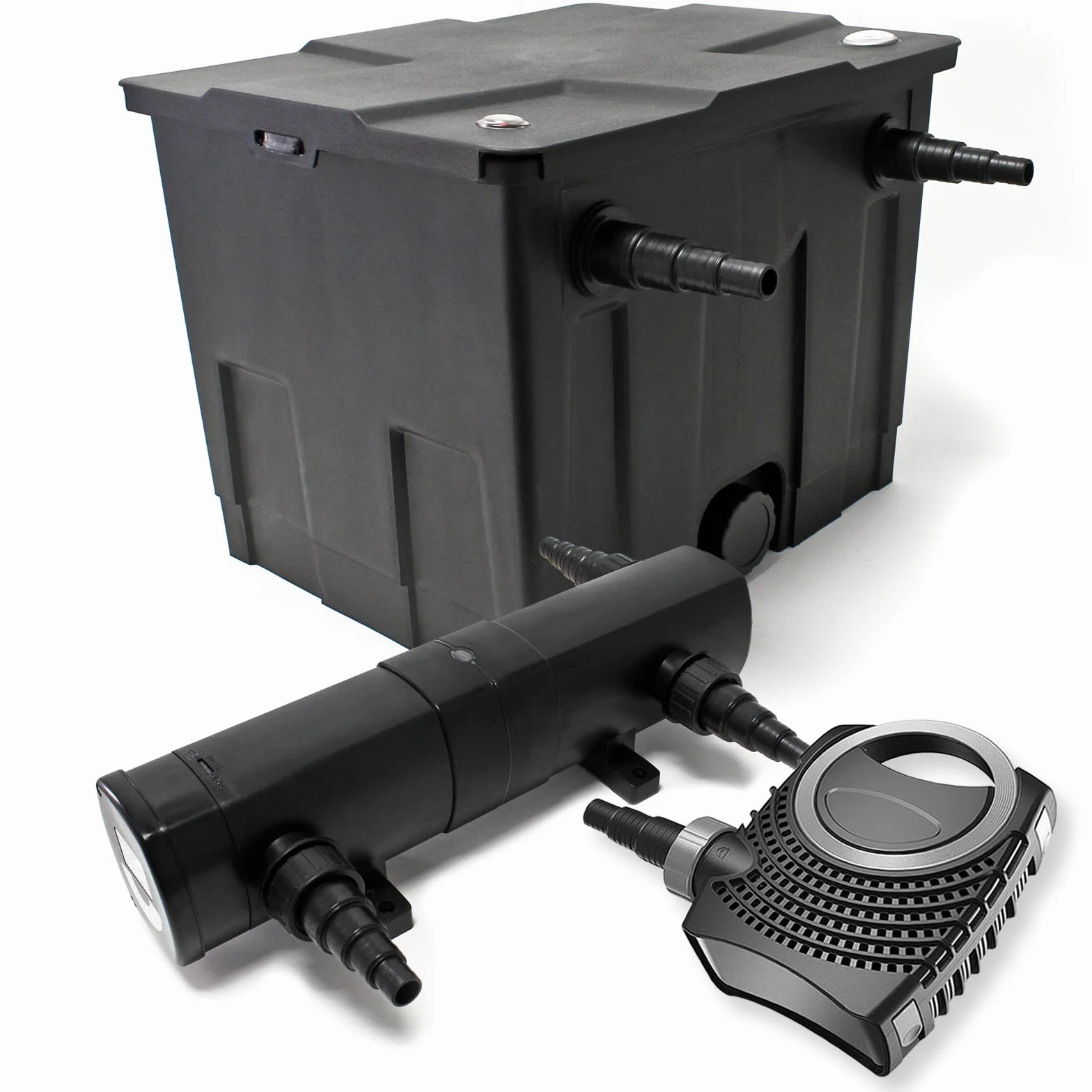 Set per laghetti Filtro biologico 12000l Pompa SuperEco 80W Chiarificatore UVC 24W