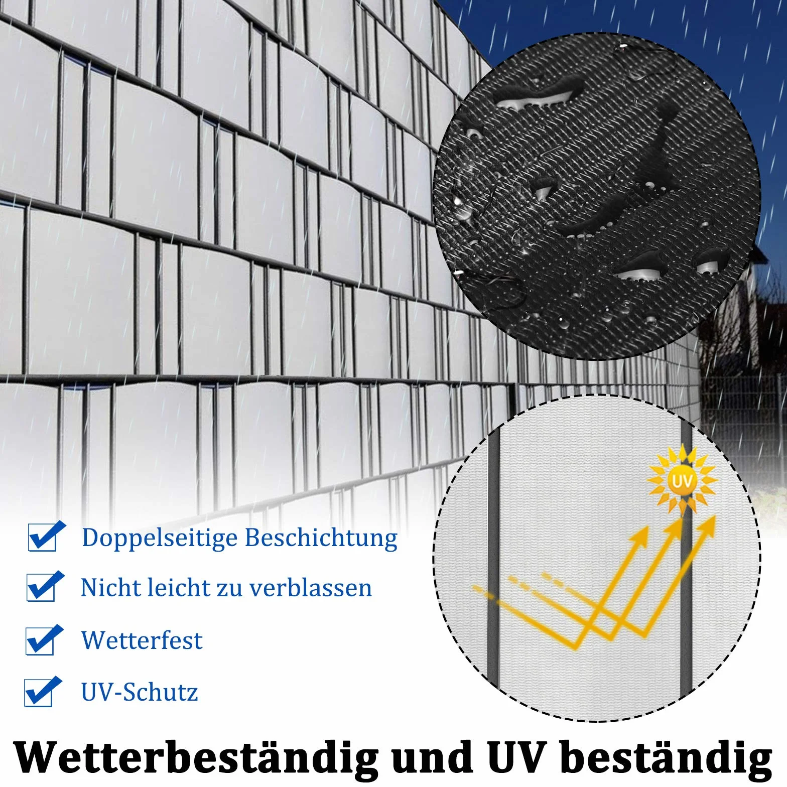 HENGMEI 35mx19cm Visibilità PVC Paravista Strisce Rotolo recinzione Protezione frangivento frangivista, grigio chiaro