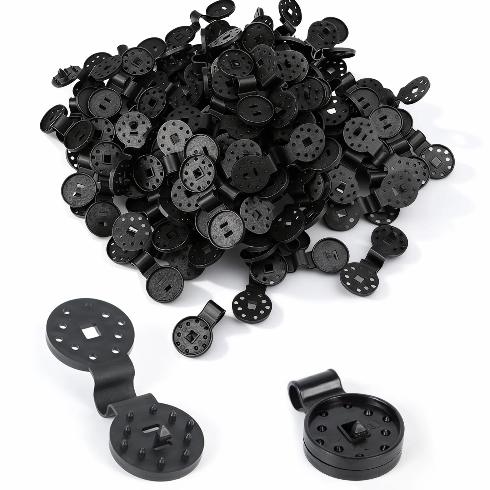 100 Pezzi Clip Plastica Parasole, Clip di Fissaggio per Rete Parasole, Anti-Ossidazione & Anti-Deformazione, per Reti Ombreggianti, Tessuti Antivento,Giardini, Cortili, Balconi (Nero)