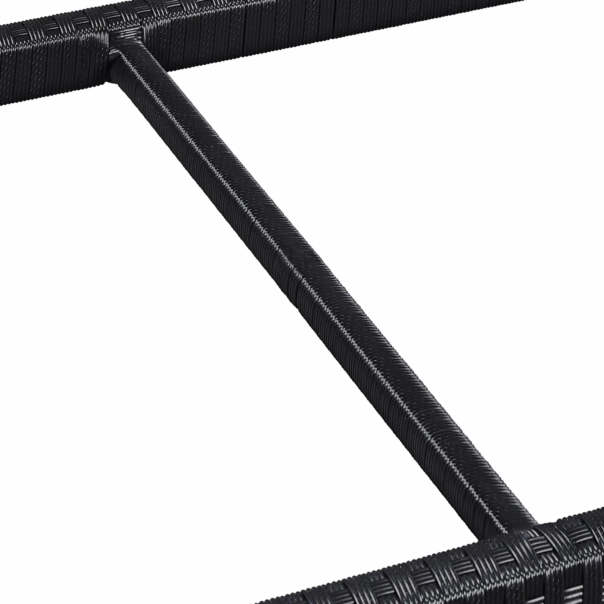 Yaheetech Tavolino da Giardino in Rattan PE Tavolo da caffè con Piano in Vetro Temperato da Patio Balcone Terrazza Arredamento Multifuzionale da Bicchieri Riviste Struttura Robusta in Metallo