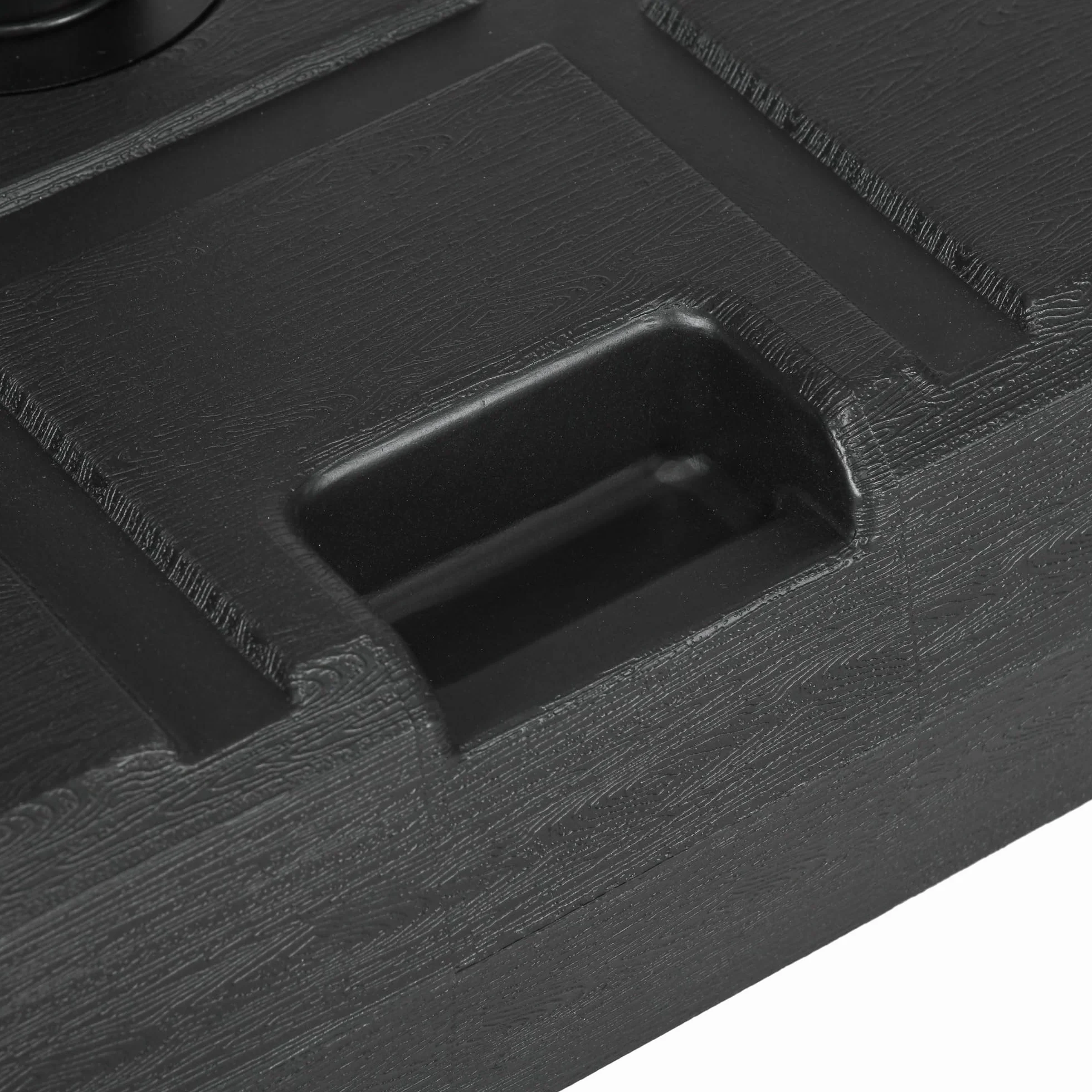 Outsunny Base per Ombrellone da Giardino Riempibile con Maniglia Incorporata e Beccuccio Laterale, Basamento per Ombrellone in HDPE, per Pali di Ombrelloni da Ø38/48 mm, 49x49x36.5 cm, Nero